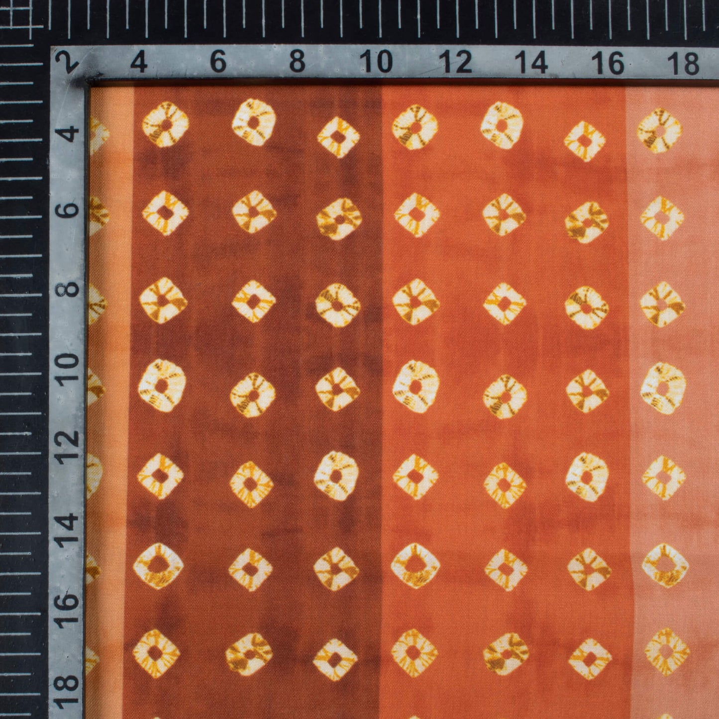 Pecan Brown And Cream Bandhanii Pattern Digital Print Poly Cambric Fabric