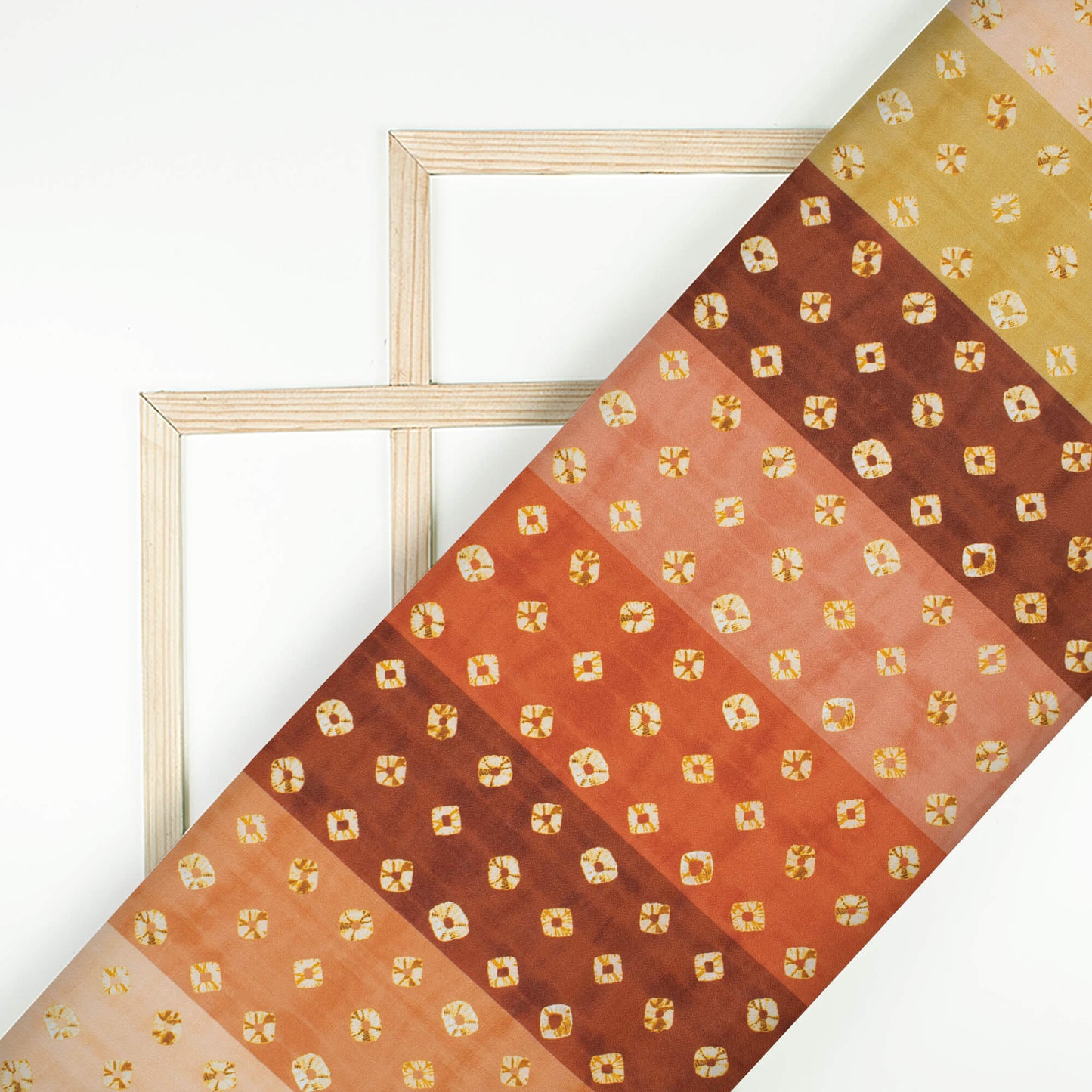 Pecan Brown And Cream Bandhanii Pattern Digital Print Poly Cambric Fabric