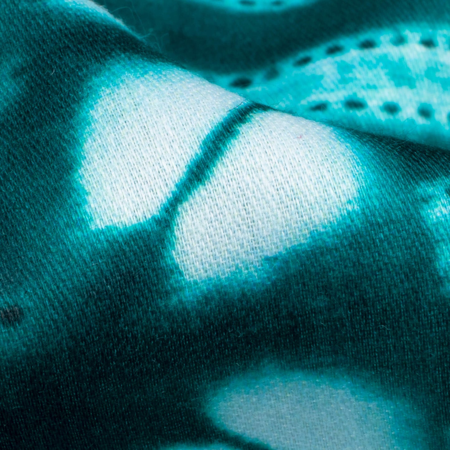 Dark Pine Green And White Daman Pattern Digital Print Poly Glazed Cotton Fabric