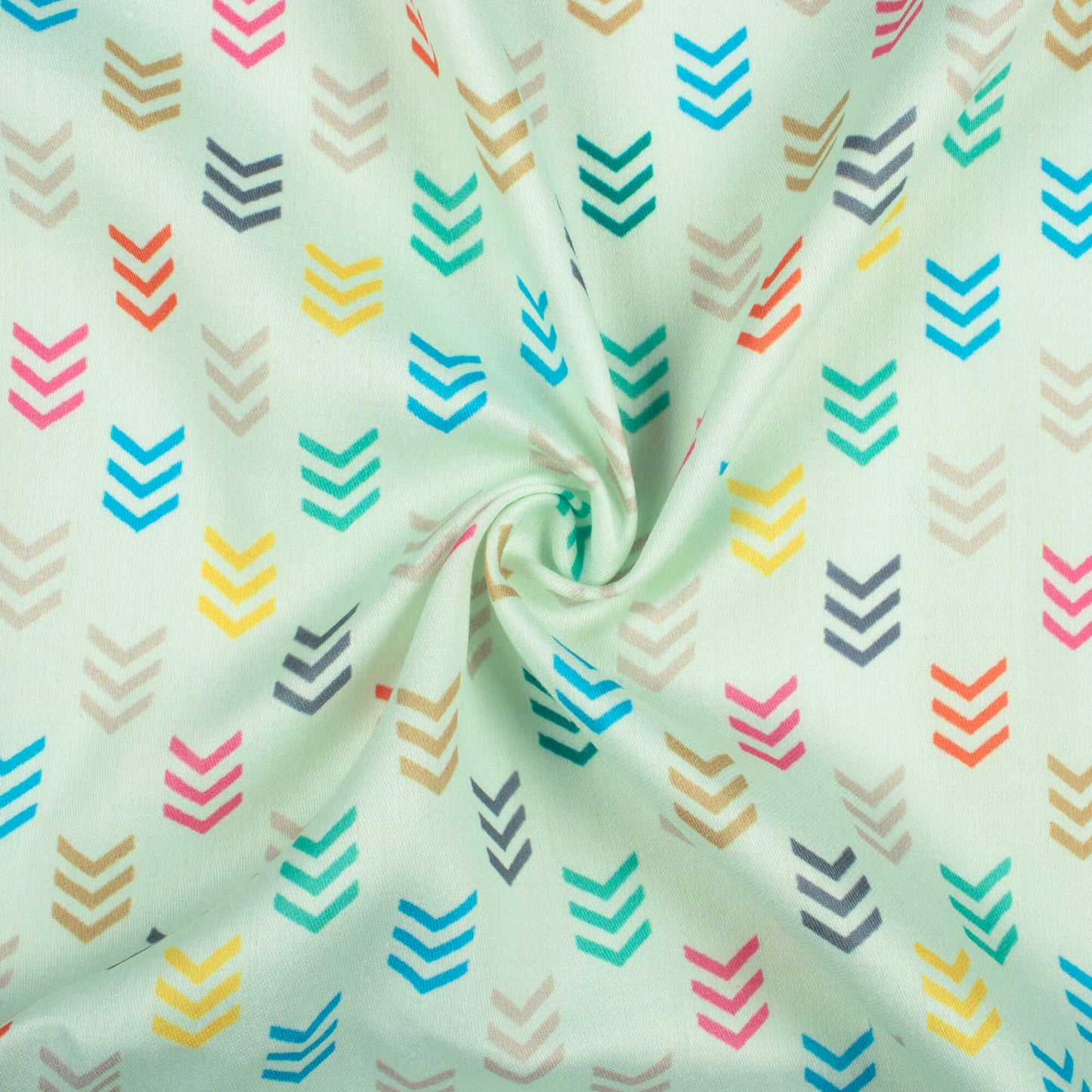 Multi-Color Geometric Pattern Digital Print Poly Glazed Cotton Fabric