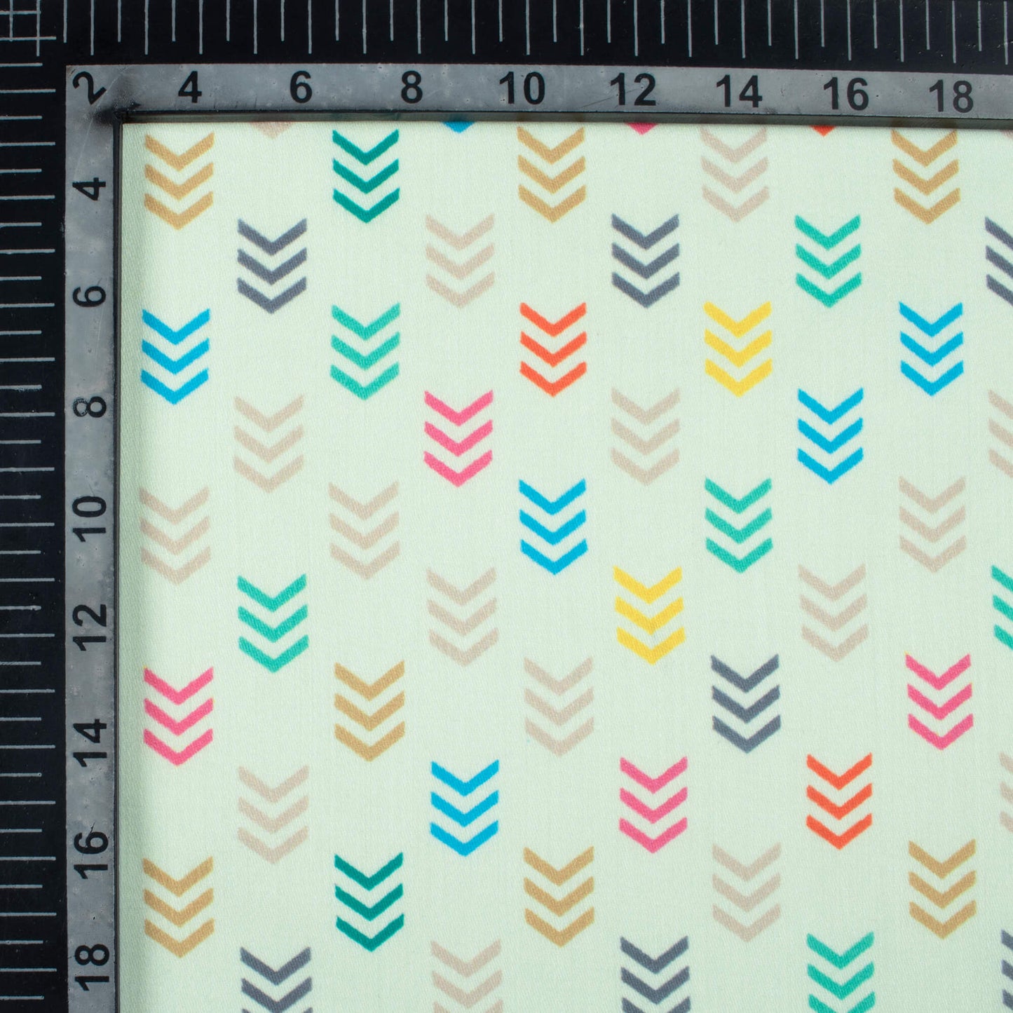 Multi-Color Geometric Pattern Digital Print Poly Glazed Cotton Fabric