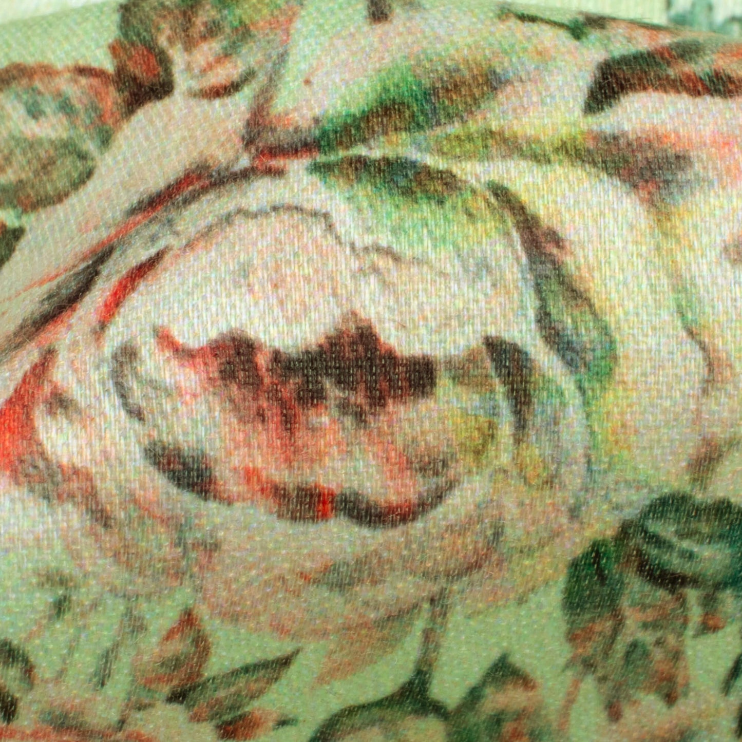 Sage Green And Careys Pink Floral Pattern Digital Print Poly Glazed Cotton Fabric