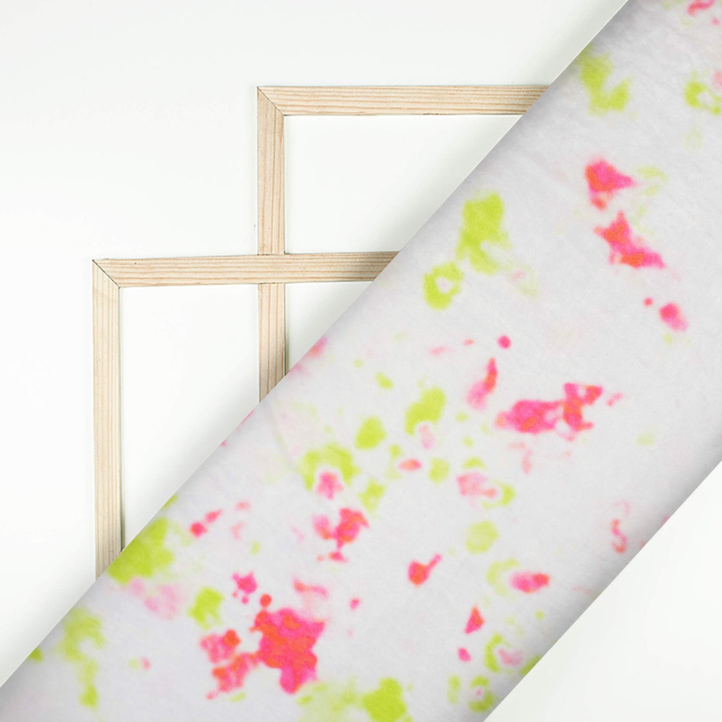 White And Hot Pink Tye And Dye Pattern Digital Print Premium Velvet Fabric