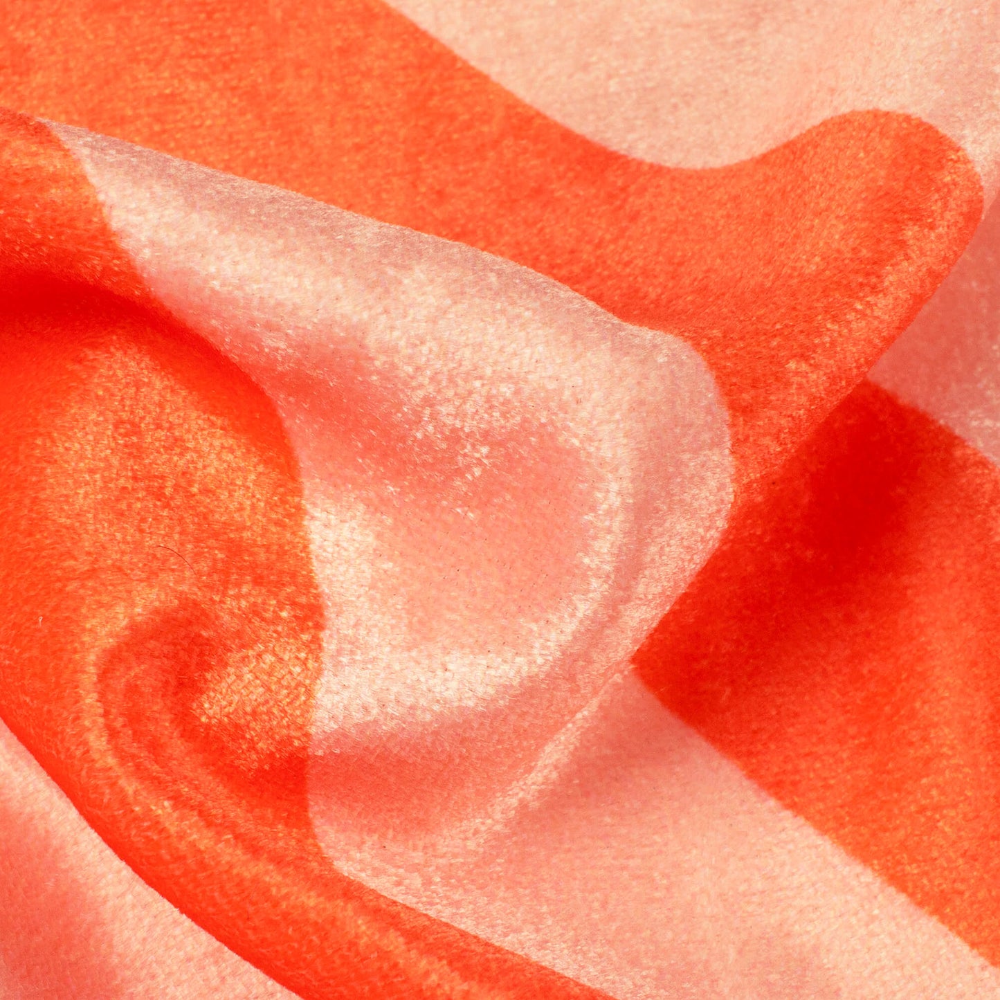 Flame Orange And Peach Stripes Pattern Digital Print Premium Velvet Fabric