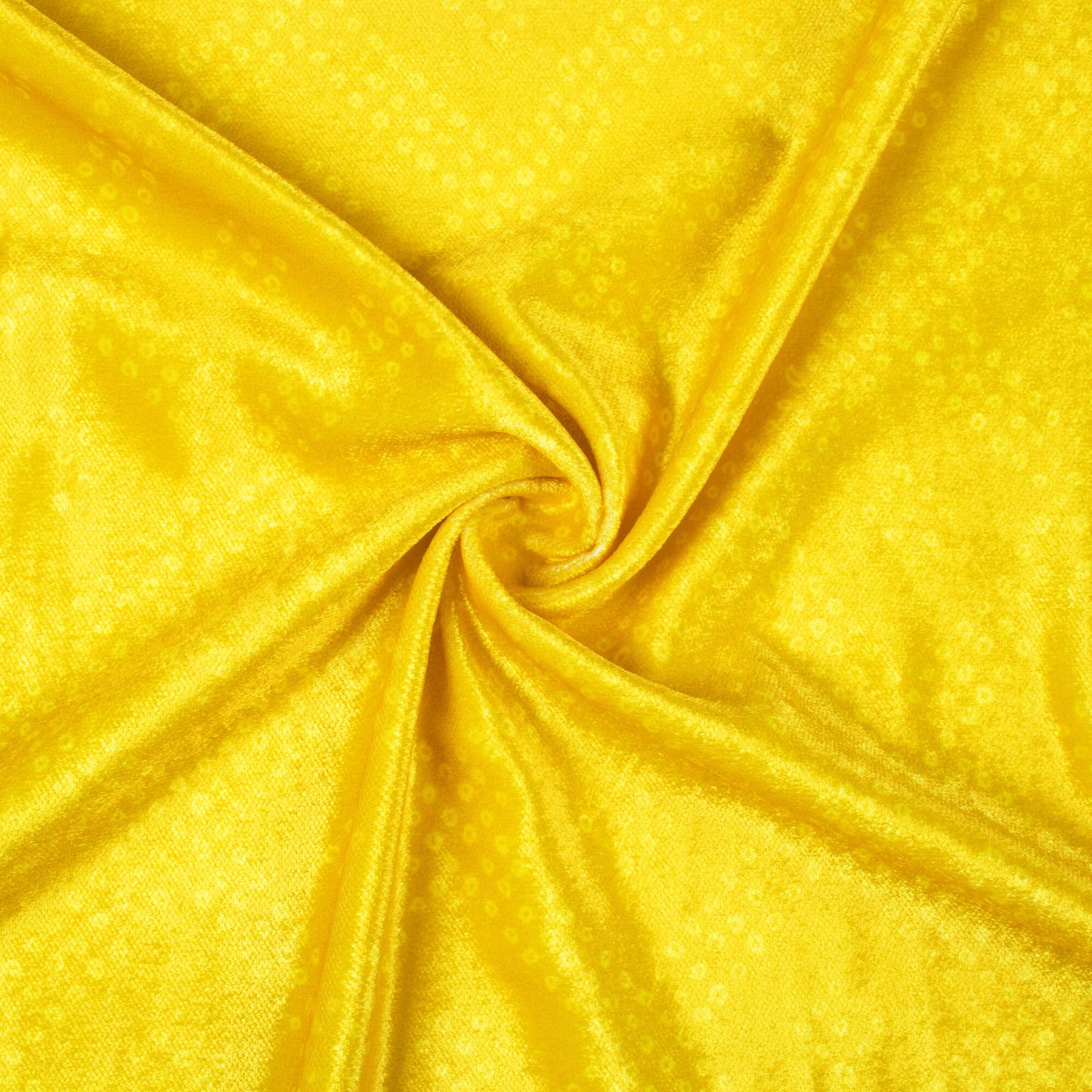 Dijon Yellow Bandhanii Pattern Digital Print Premium Velvet Fabric