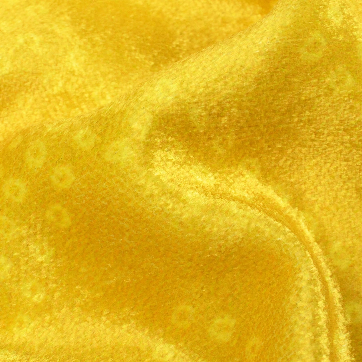 Dijon Yellow Bandhanii Pattern Digital Print Premium Velvet Fabric