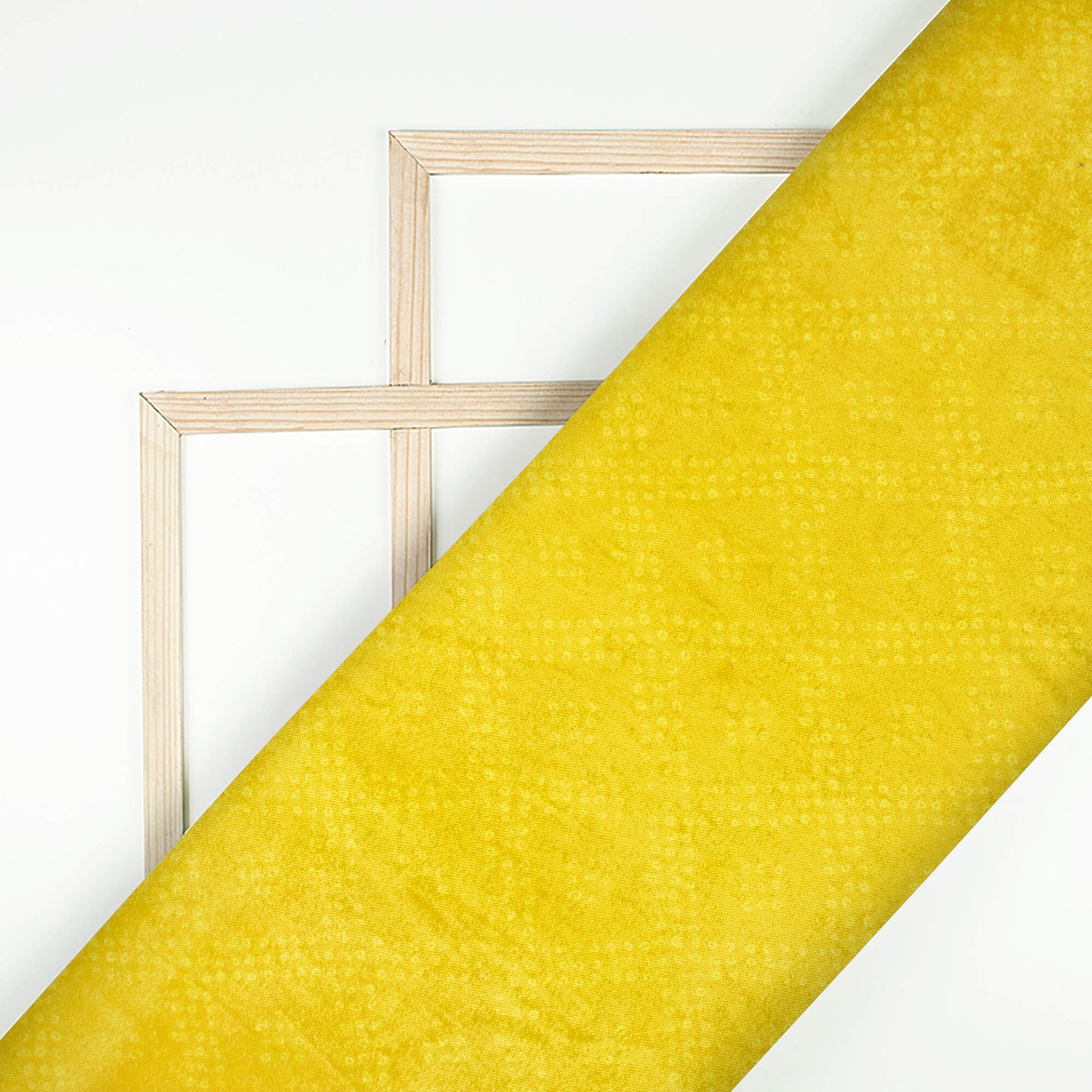 Dijon Yellow Bandhanii Pattern Digital Print Premium Velvet Fabric