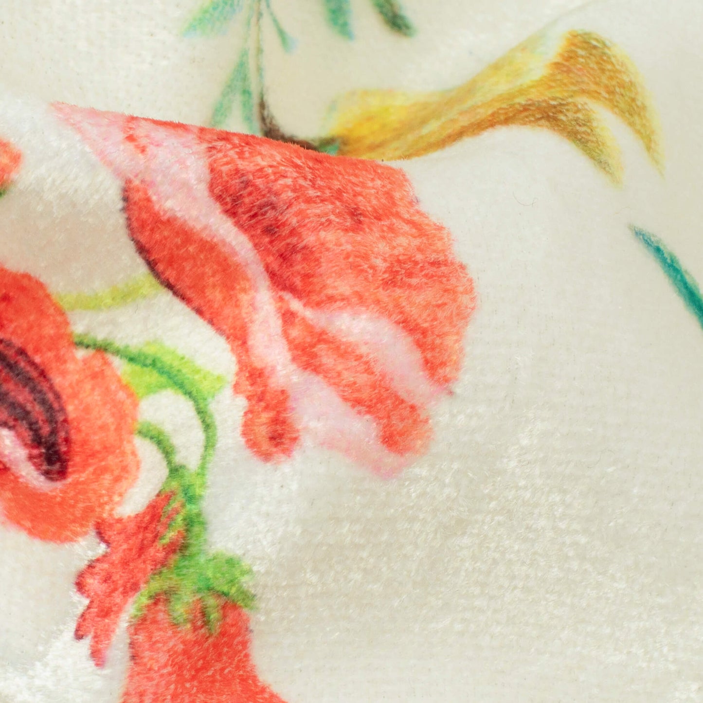 Cersie Pink And White Floral Pattern Digital Print Premium Velvet Fabric