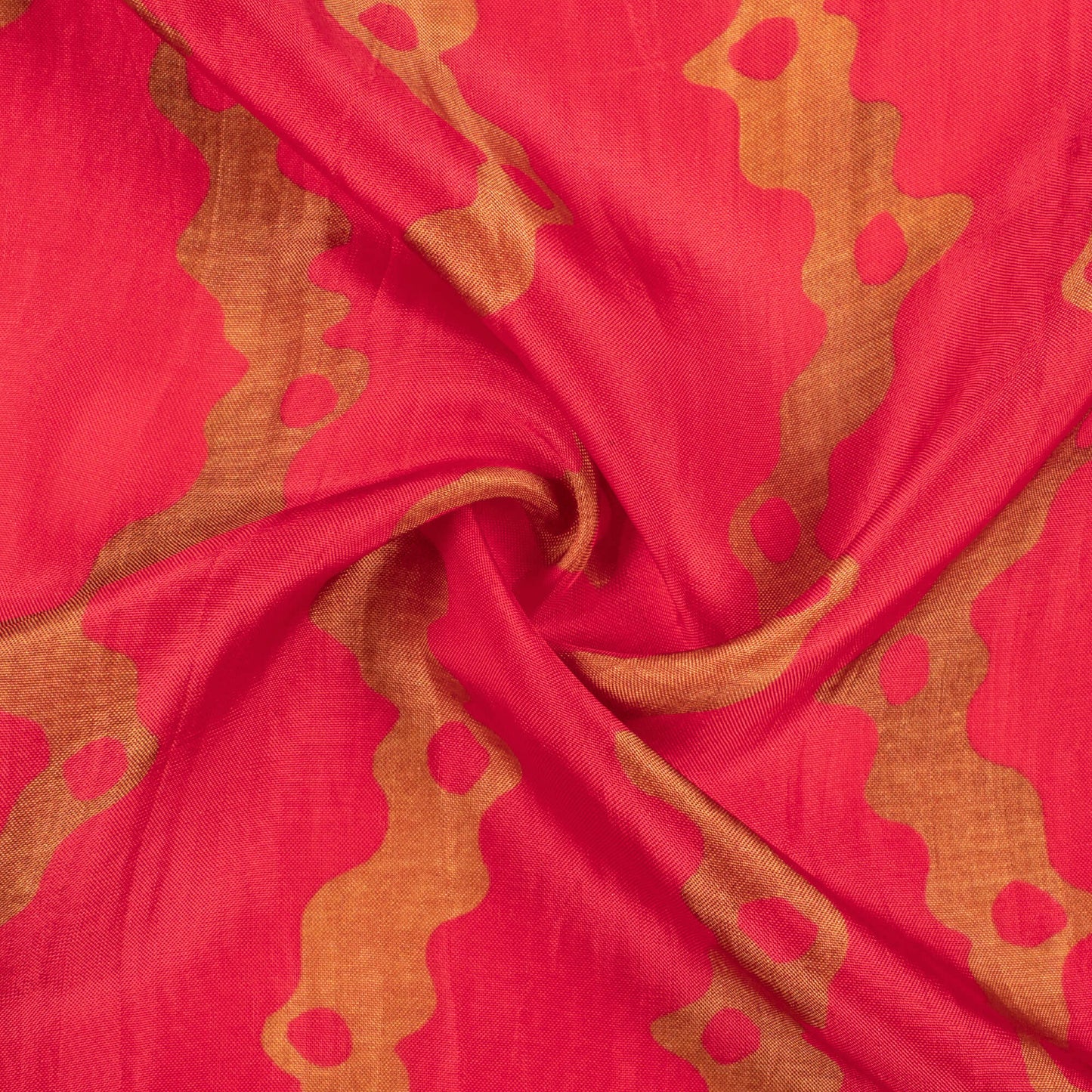 Burgundy Red And Brown Abstract Pattern Digital Print Viscose Uppada Silk Fabric