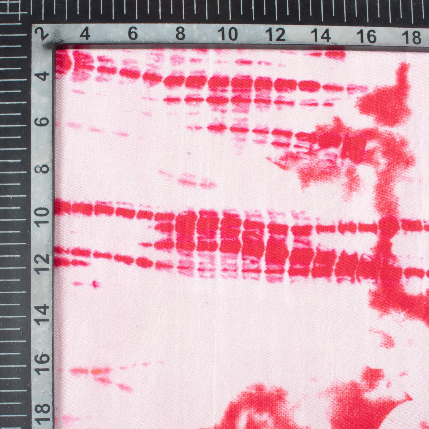 Pale Pink And Dark Red Shiiborii Pattern Digital Print Viscose Uppada Silk Fabric