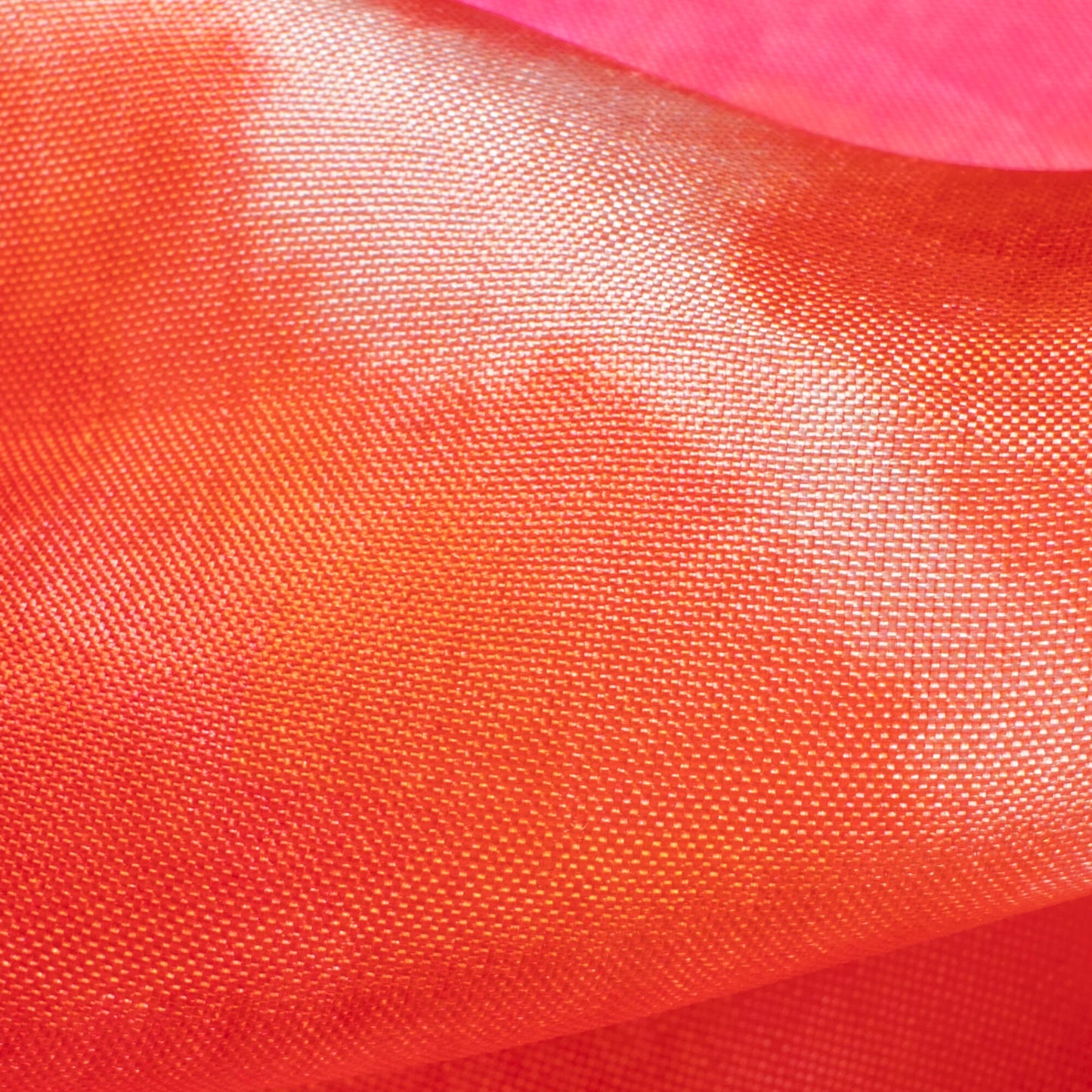 Taffy Pink And Vermilion Red Tye And Dye Pattern Digital Print Viscose Uppada Silk Fabric