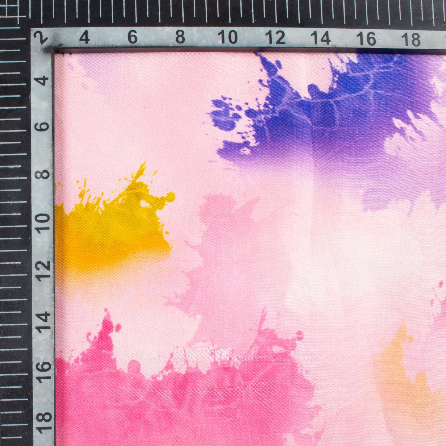 Taffy Pink And Grape Purple Tye And Dye Pattern Digital Print Viscose Uppada Silk Fabric