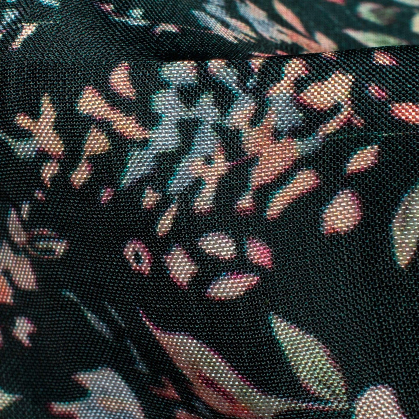Sacramento Green And Pink Floral Pattern Digital Print Viscose Uppada Silk Fabric