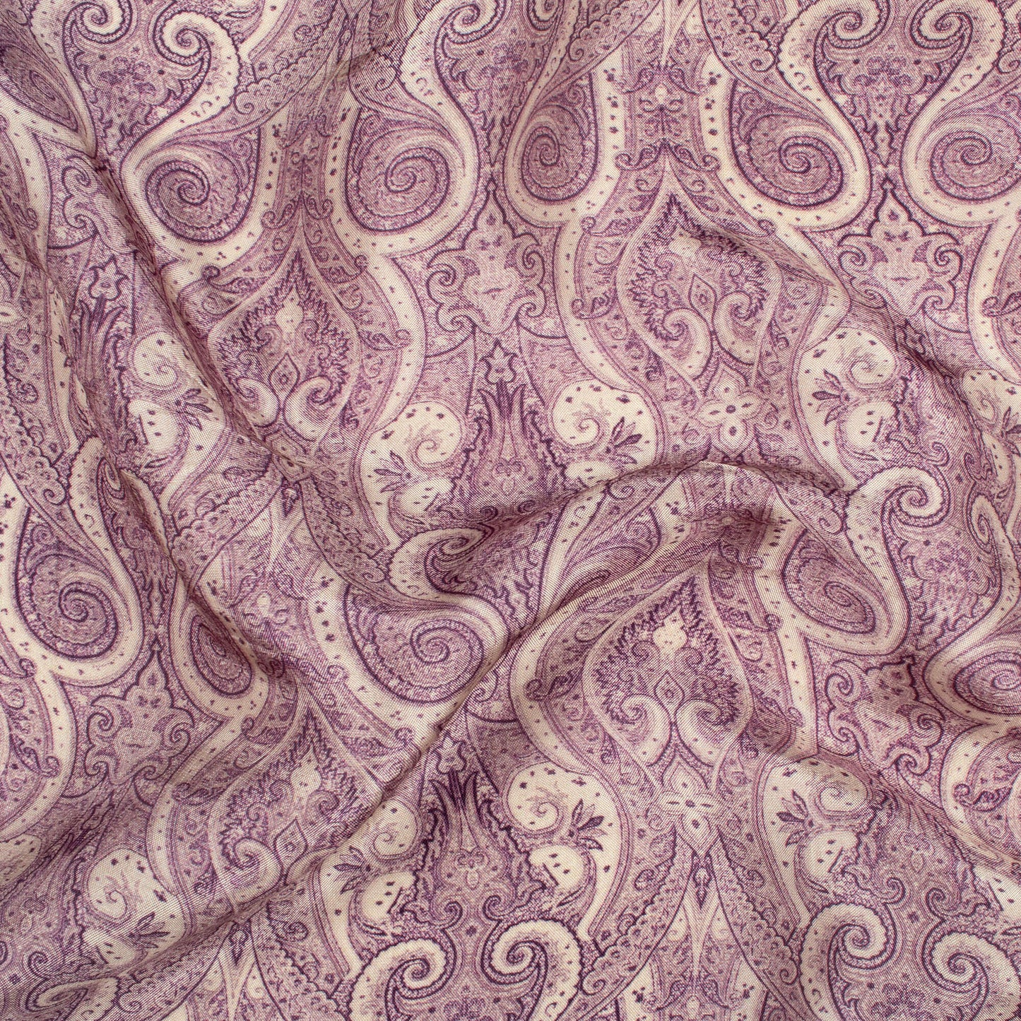 Dusty Purple And Smoke White Ethnic Pattern Digital Print Viscose Uppada Silk Fabric