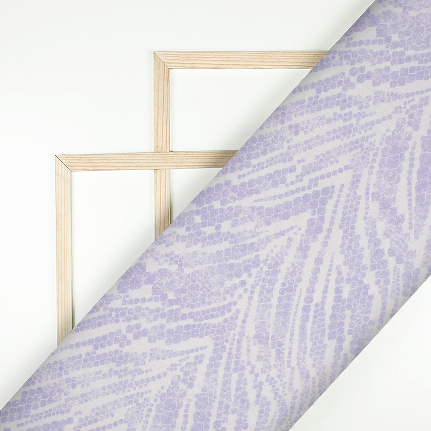 Periwinkle Purple And White Shiiborii Pattern Digital Print Viscose Chanderi Fabric