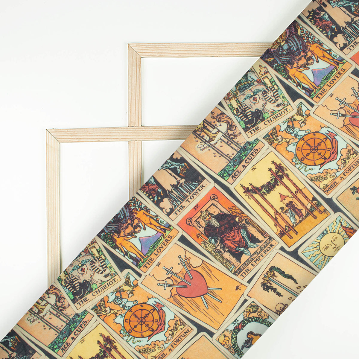 Multi-Color Egyptian Pattern Digital Print Viscose Chanderi Fabric