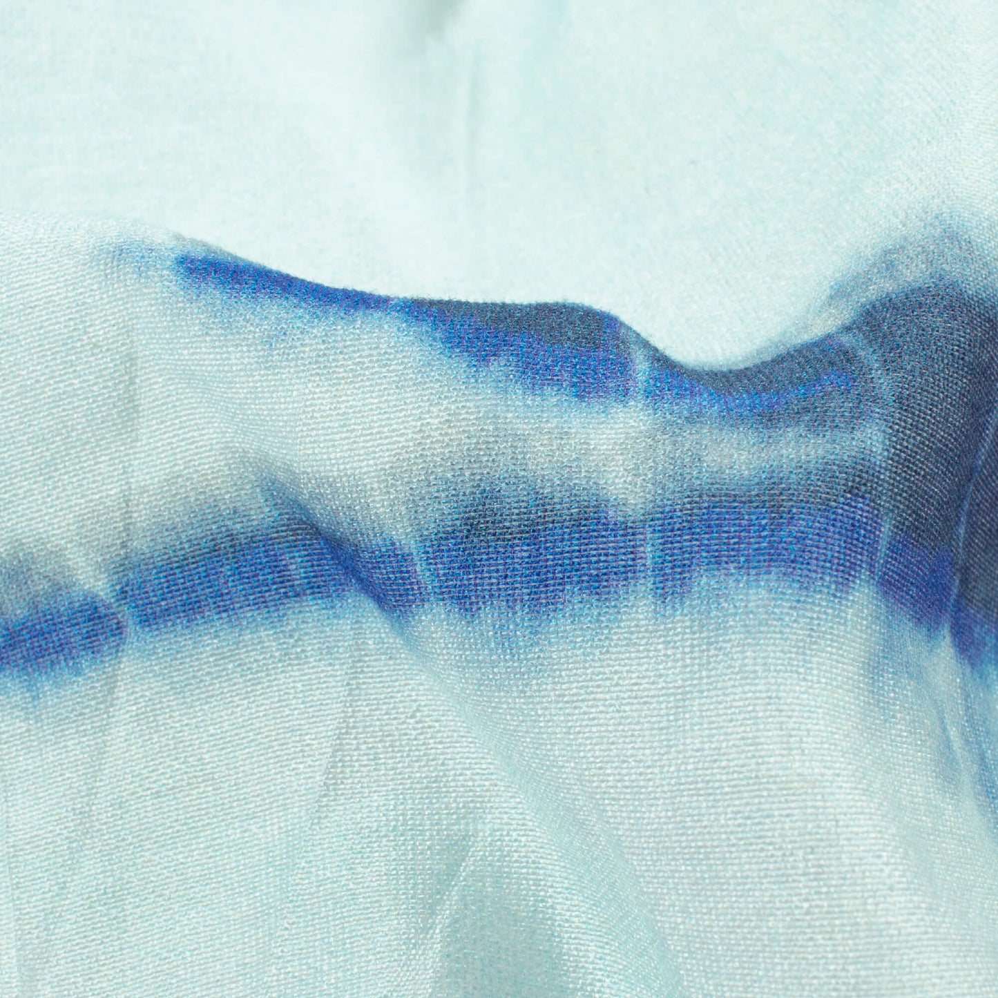 Navy Blue And White Shiiborii Pattern Digital Print Viscose Chanderi Fabric