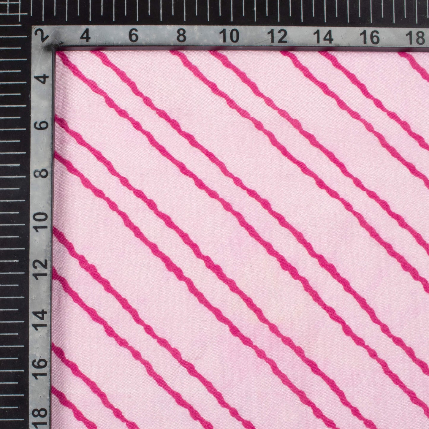 Pastel Pink And Magenta Purple Leheriya Pattern Digital Print Viscose Muslin Fabric
