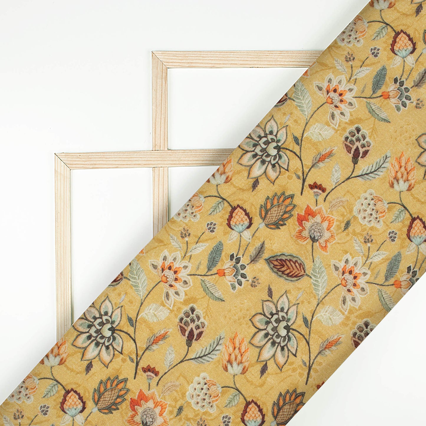 Granola Beige And Black Floral Pattern Digital Print Pure Cotton Mulmul Fabric