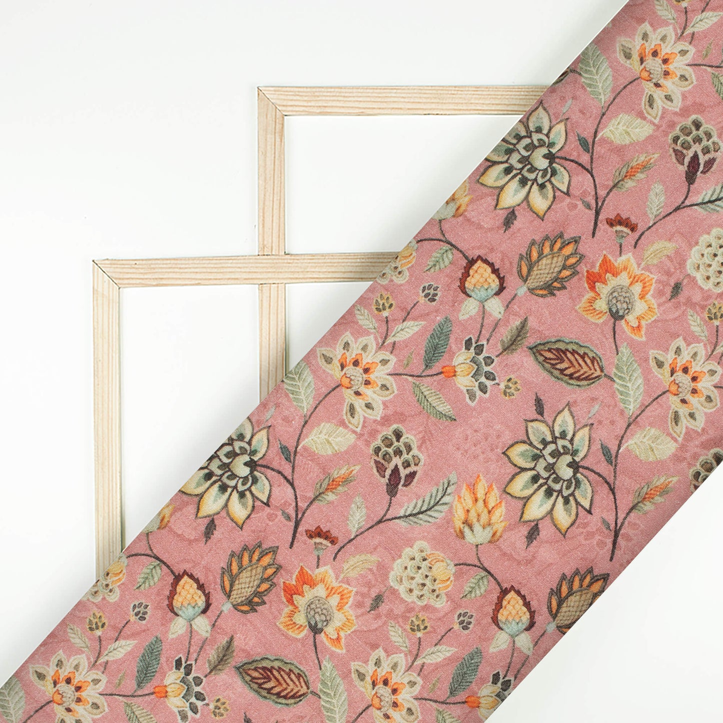 Hippie Pink And Black Floral Pattern Digital Print Pure Cotton Mulmul Fabric