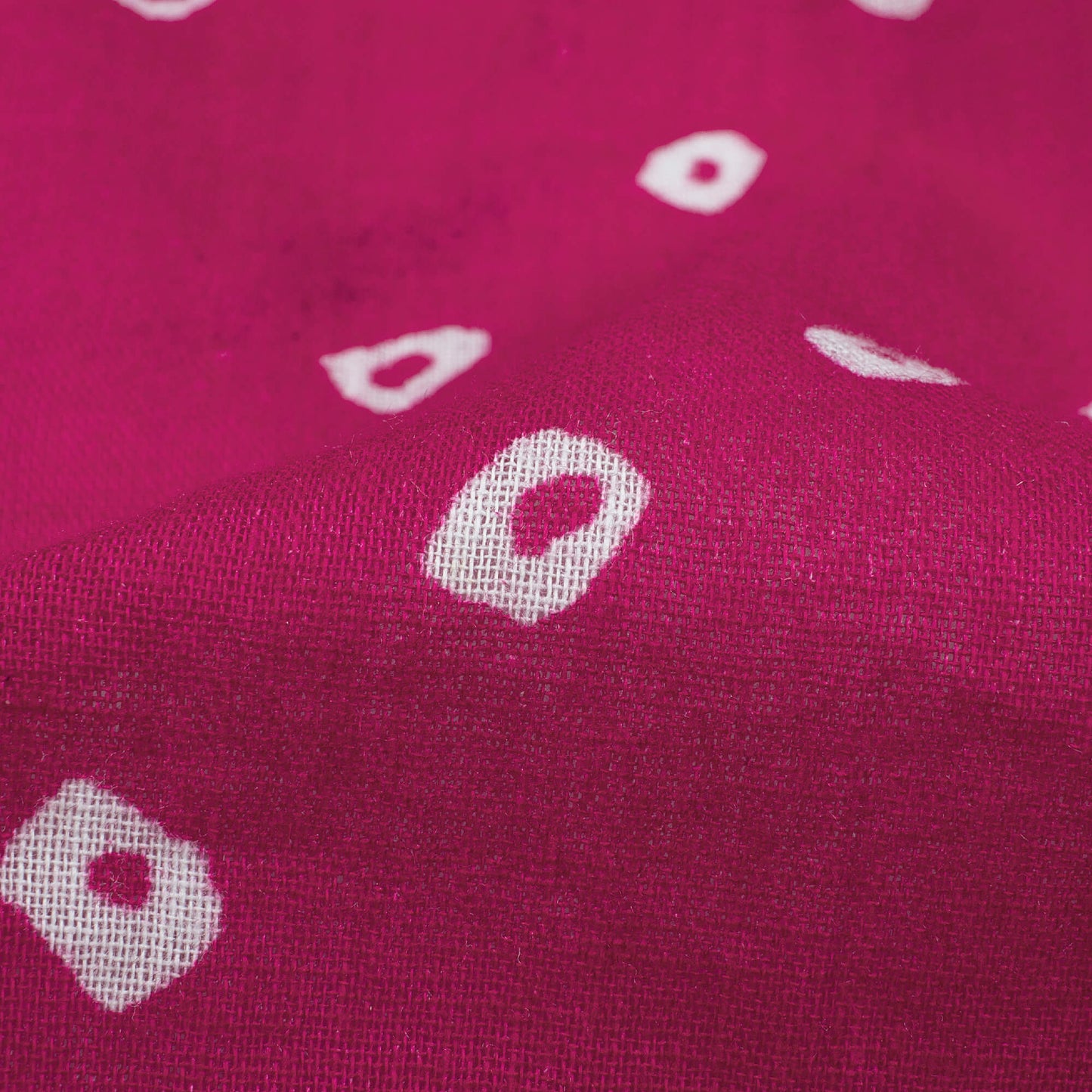 Mulberry Purple And White Bandhanii Pattern Digital Print Pure Cotton Mulmul Fabric