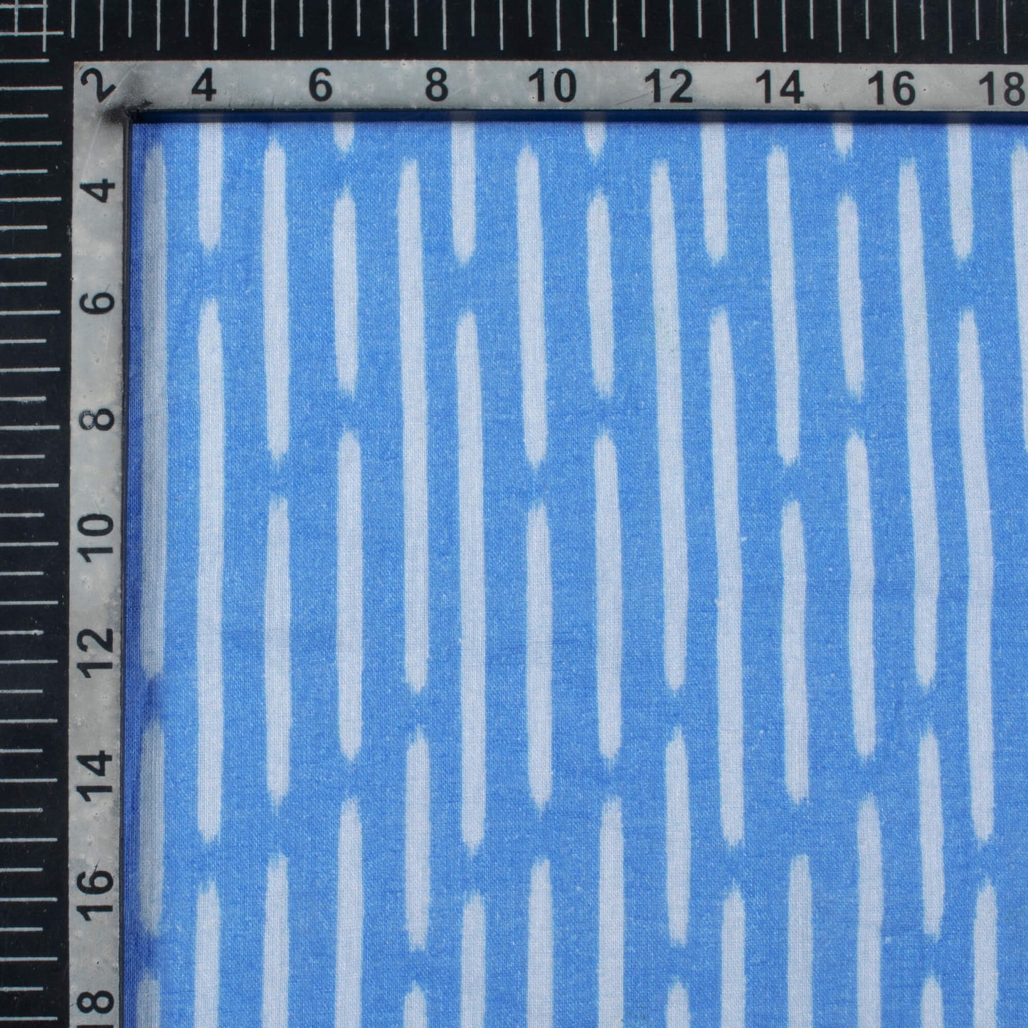 Jordy Blue And White Stripes Pattern Digital Print Pure Cotton Mulmul Fabric