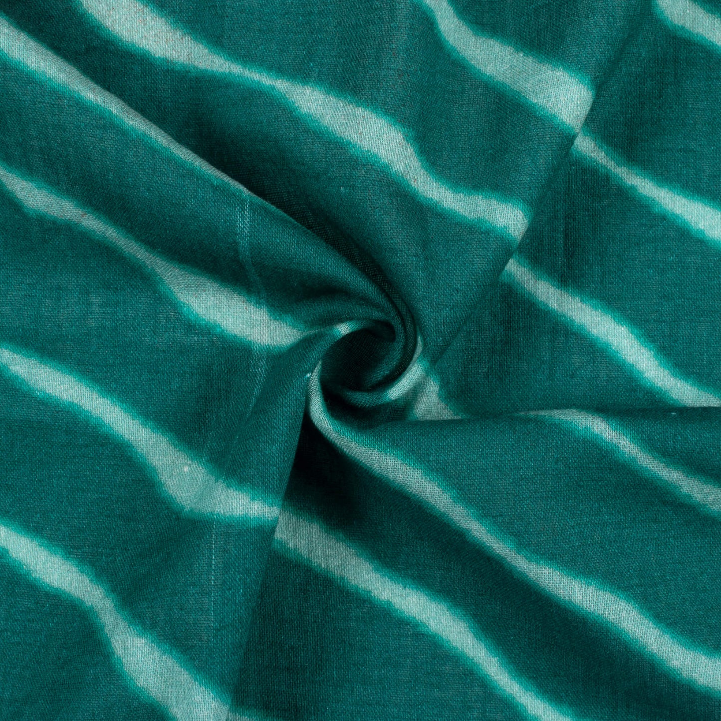 Teal Green Leheriya Pattern Digital Print Pure Cotton Mulmul Fabric