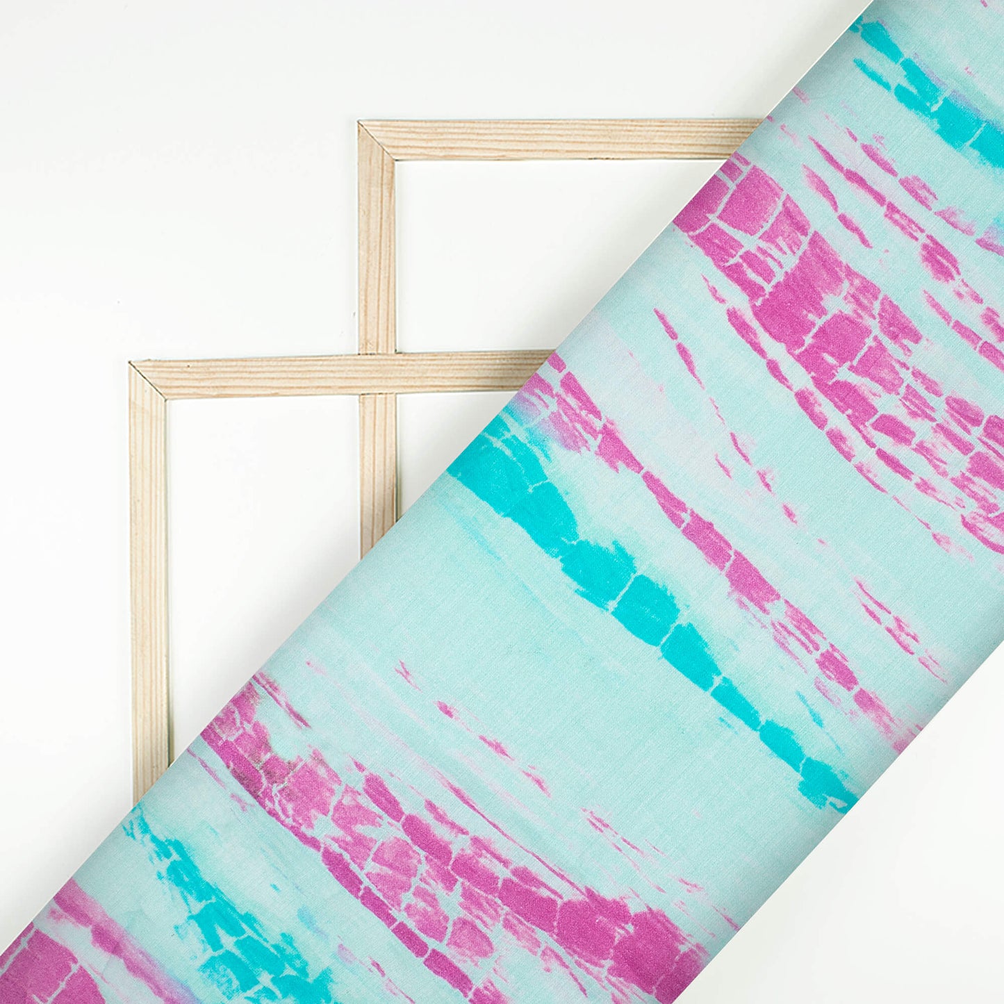 Baby Blue And Mulberry Purple Shiiborii Pattern Digital Print Pure Cotton Mulmul Fabric