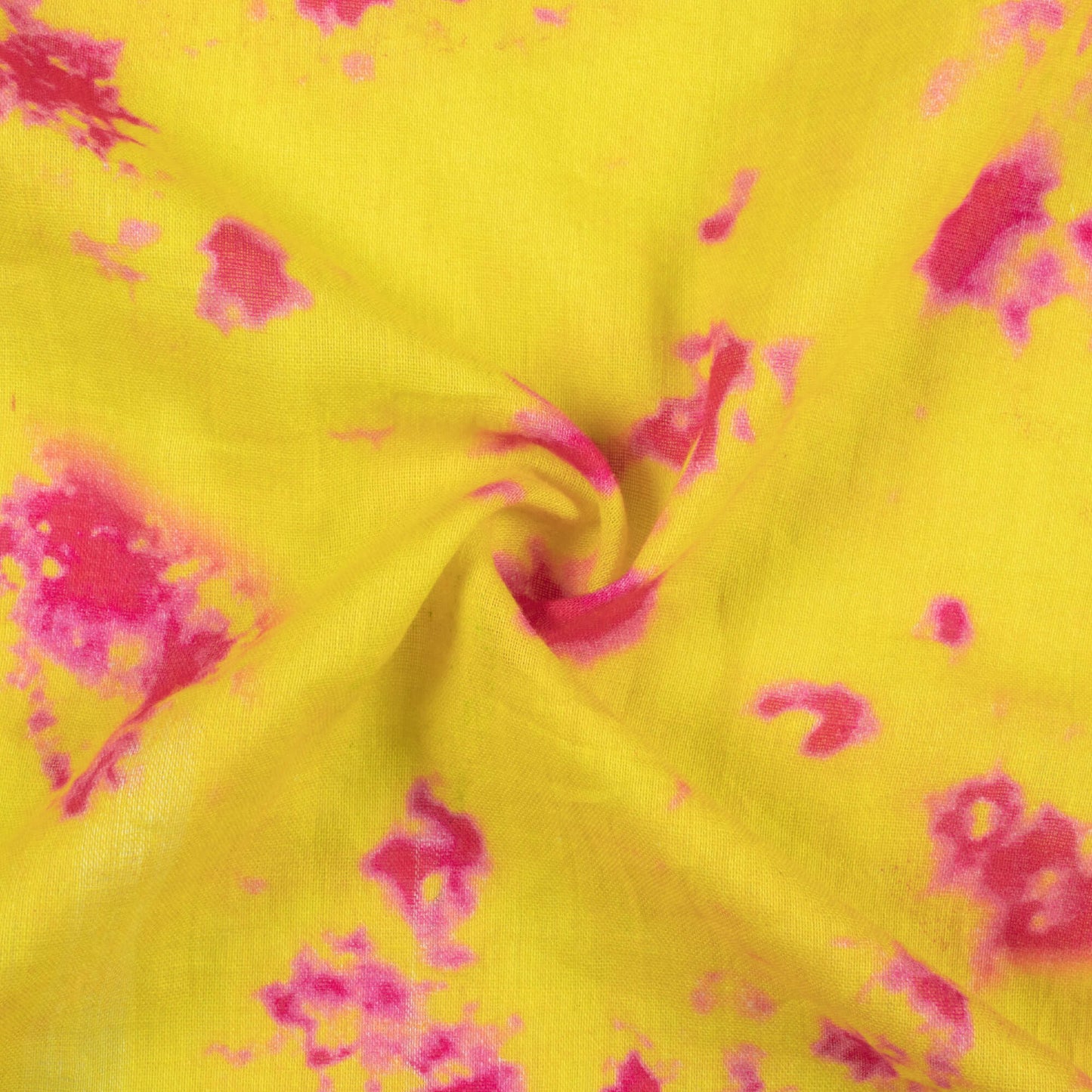 Yellow And Mulberry Purple Tye And Dye Pattern Digital Print Pure Cotton Mulmul Fabric