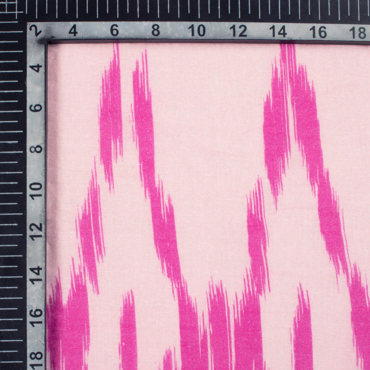 Baby Pink And Mulberry Purple Ikkat Pattern Digital Print Pure Cotton Mulmul Fabric