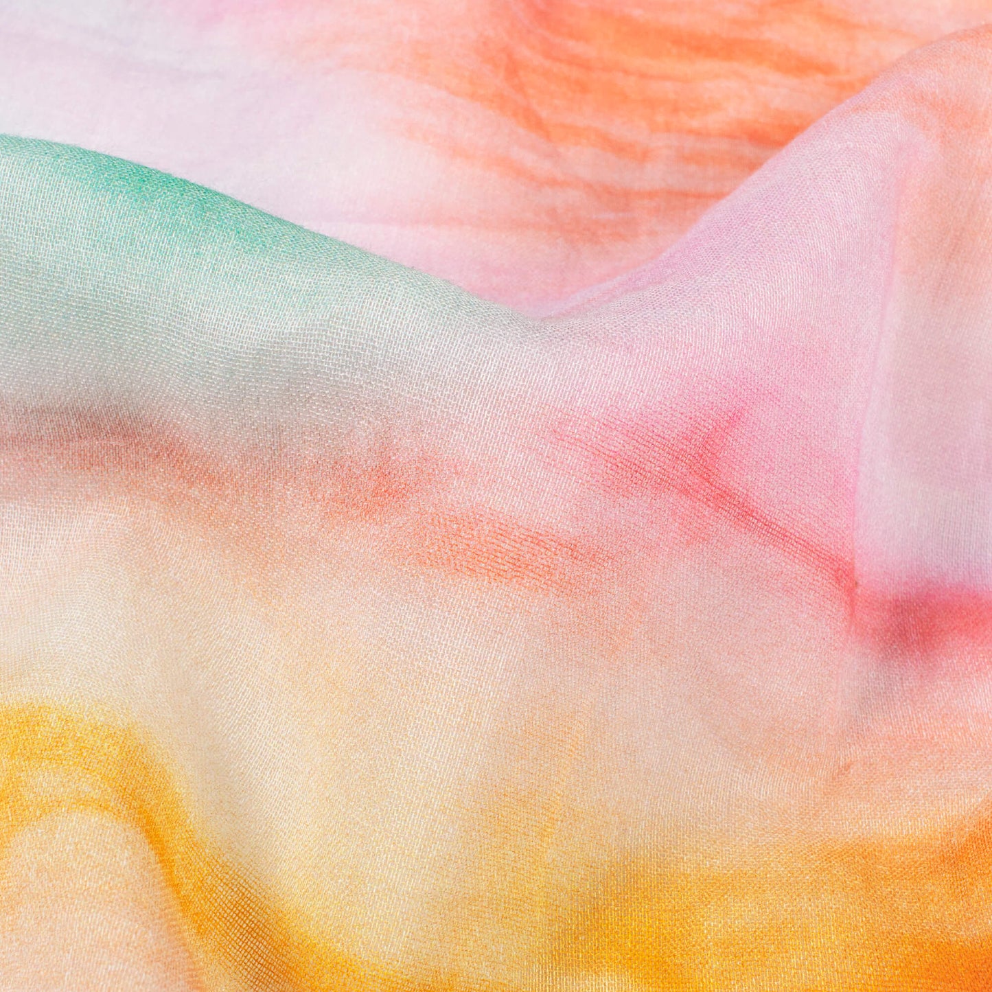 Multi-Color Tye And Dye Pattern Digital Print Pure Cotton Mulmul Fabric