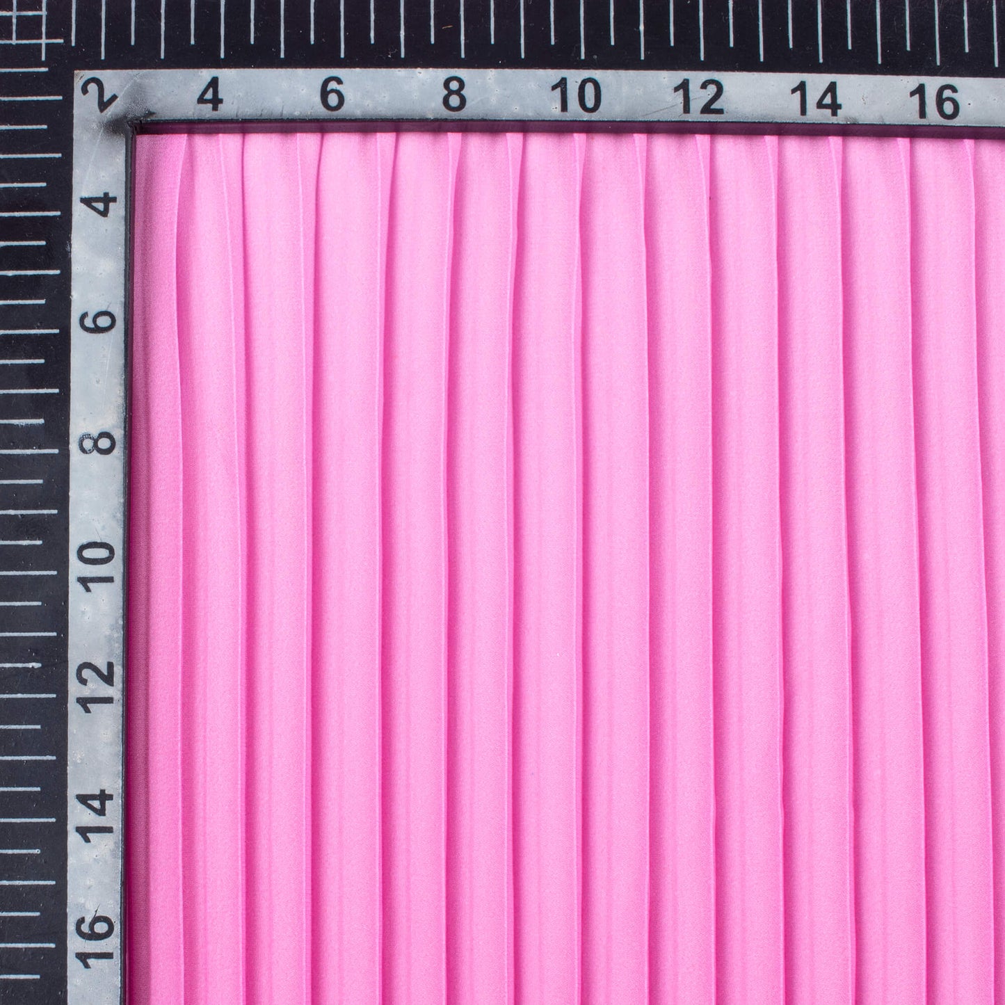 Taffy Pink Ombre Pattern Digital Print Georgette Pleated Fabric
