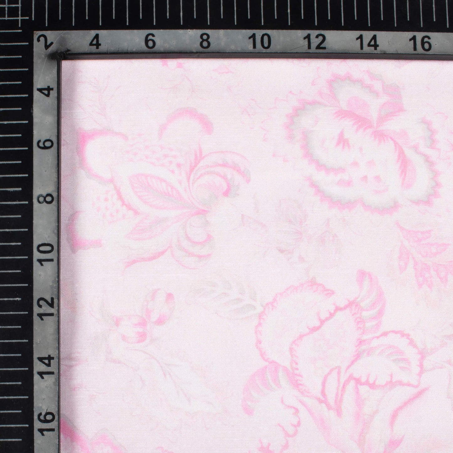 Blush Pink Floral Pattern Digital Print Chanderi Fabric