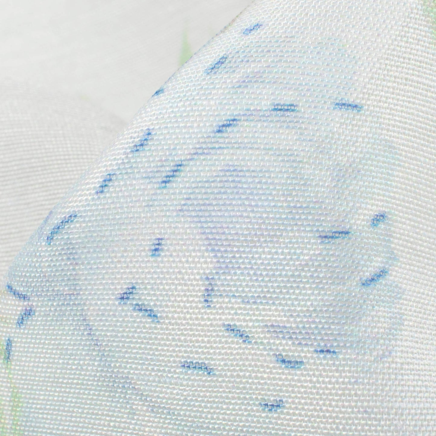 Off White And Russian Green Leaf Pattern Digital Print Chanderi Fabric