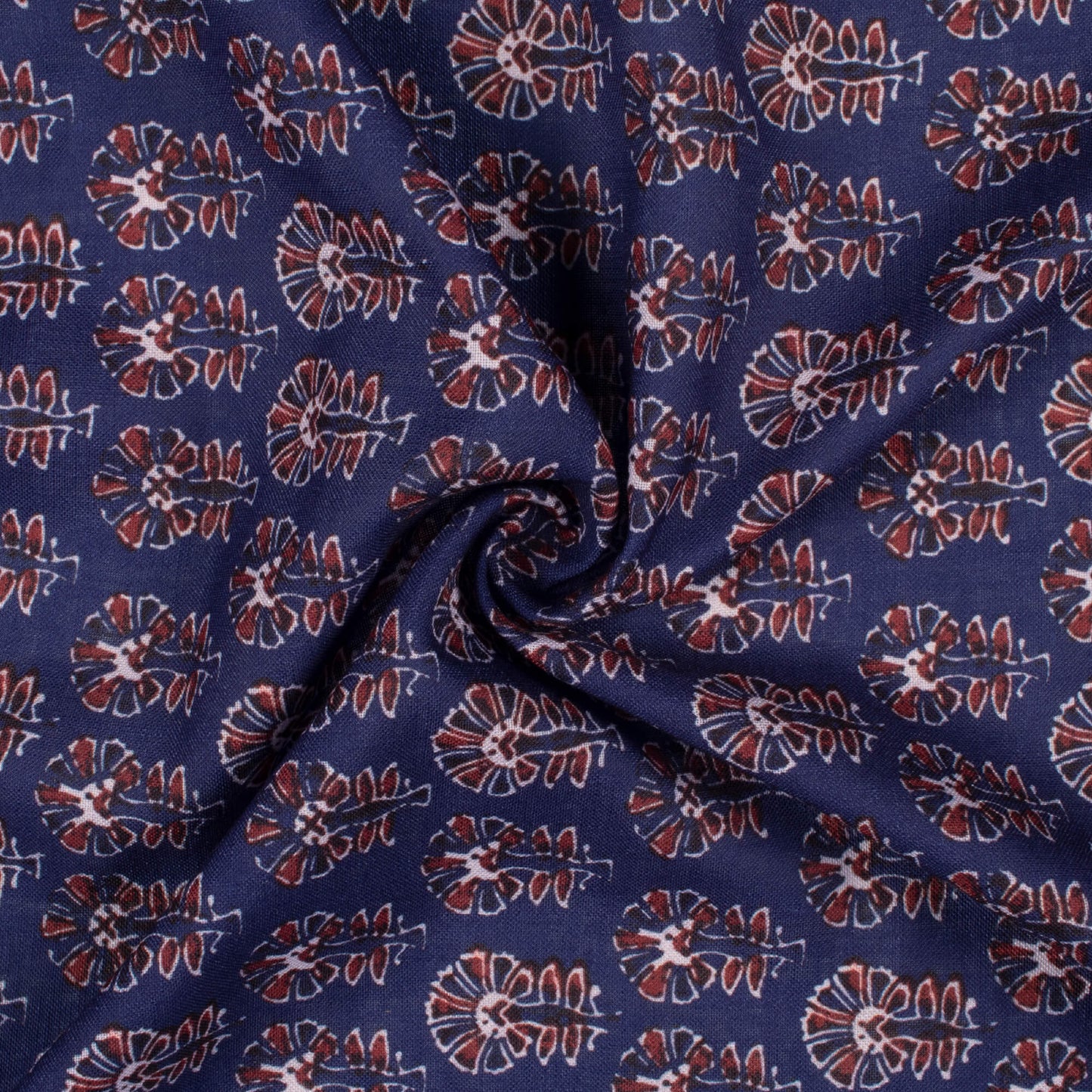 Grape Purple And Red Ajrakh Pattern Digital Print Linen Textured Fabric (Width 56 Inches)