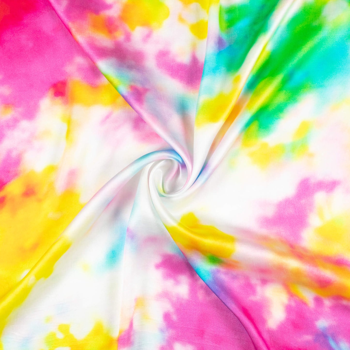 Multi-Color Tye And Dye Pattern Digital Print Viscose Gaji Silk Fabric