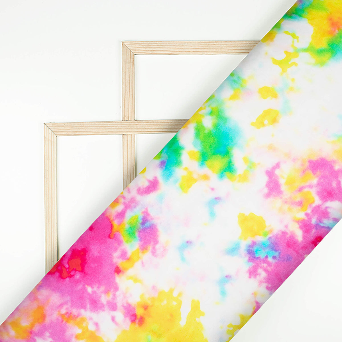 Multi-Color Tie & Dye Pattern Digital Print Viscose Gaji Silk Fabric