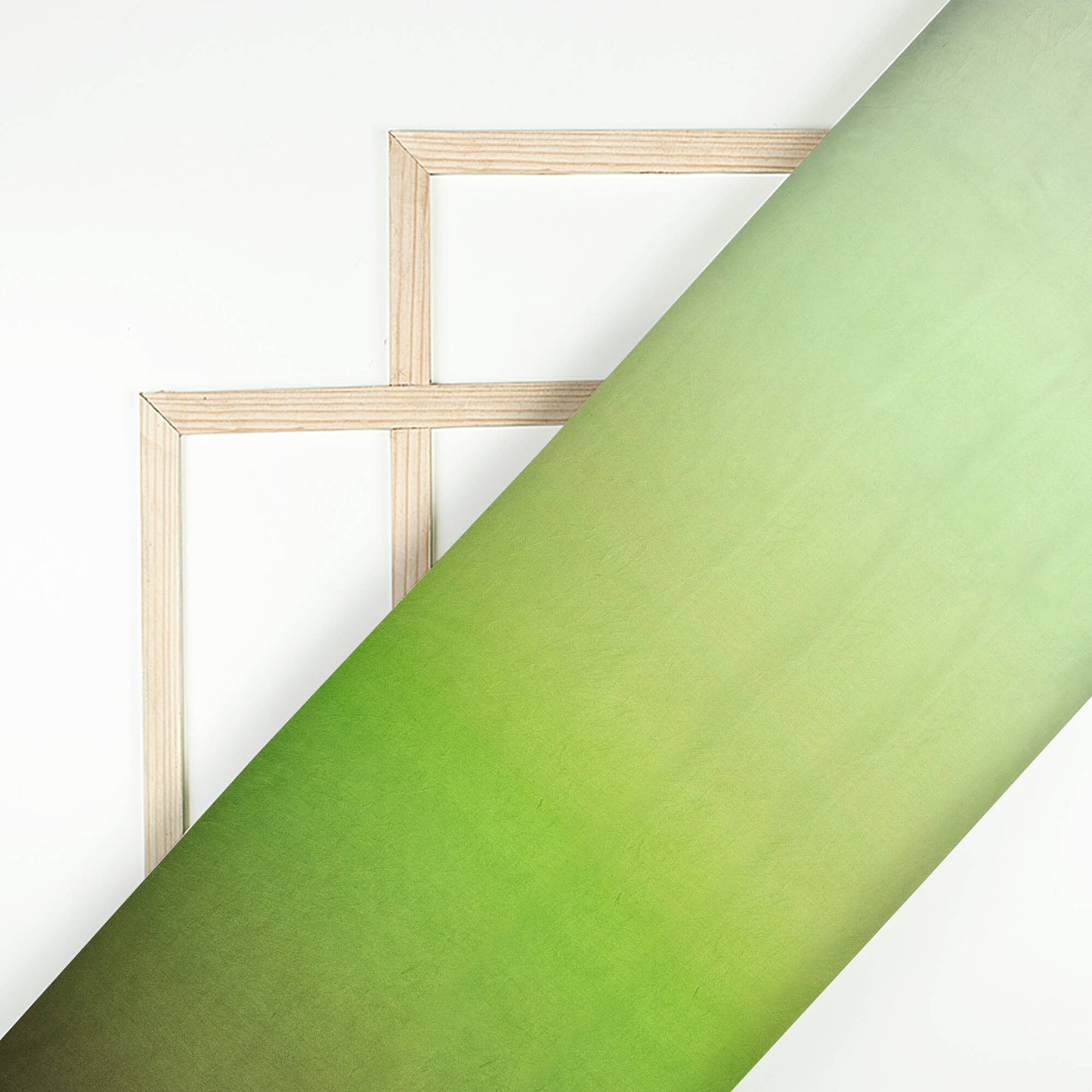 Seaweed Green Ombre Pattern Digital Print Viscose Gaji Silk Fabric
