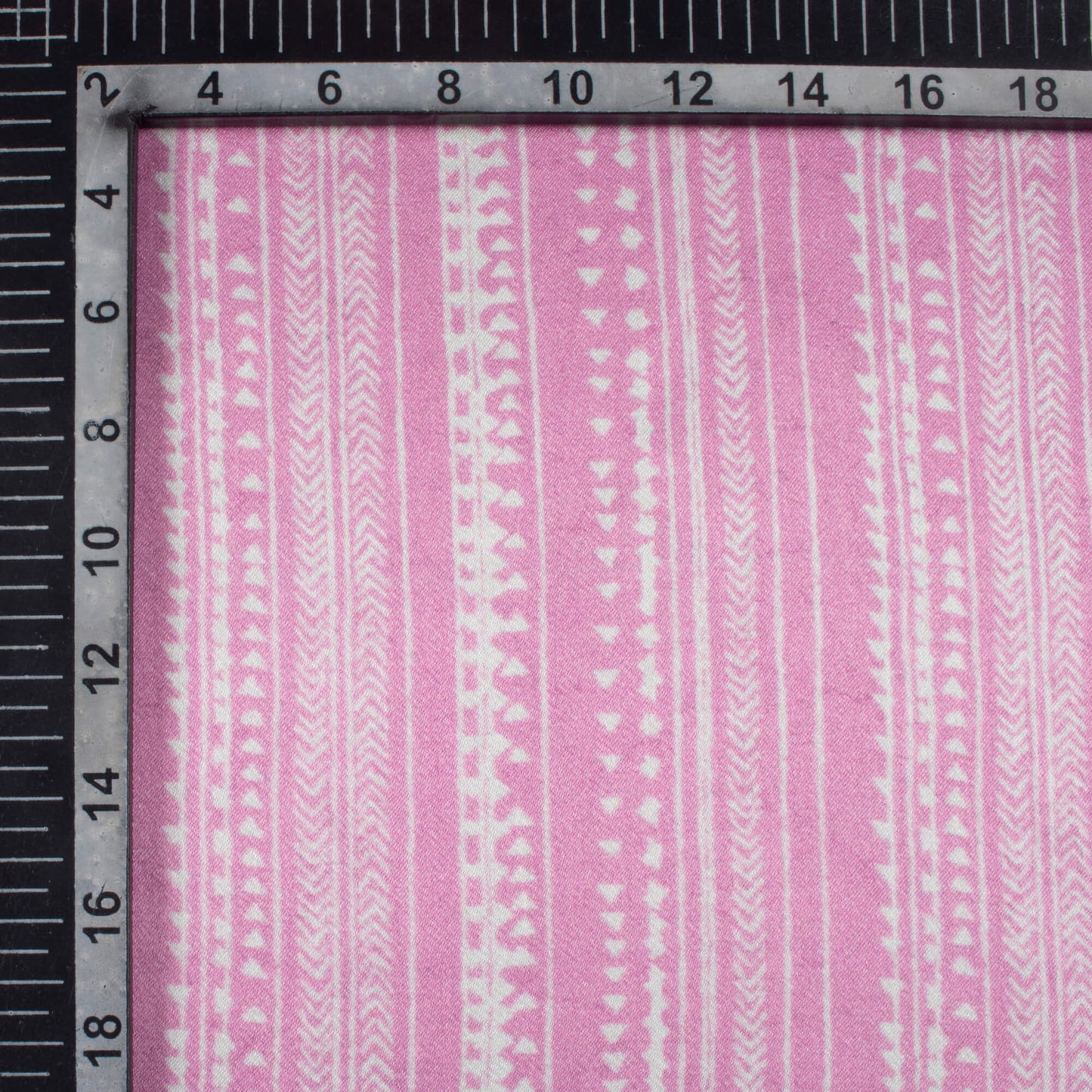 Hippie Pink And White Stripes Pattern Digital Print Viscose Gaji Silk Fabric