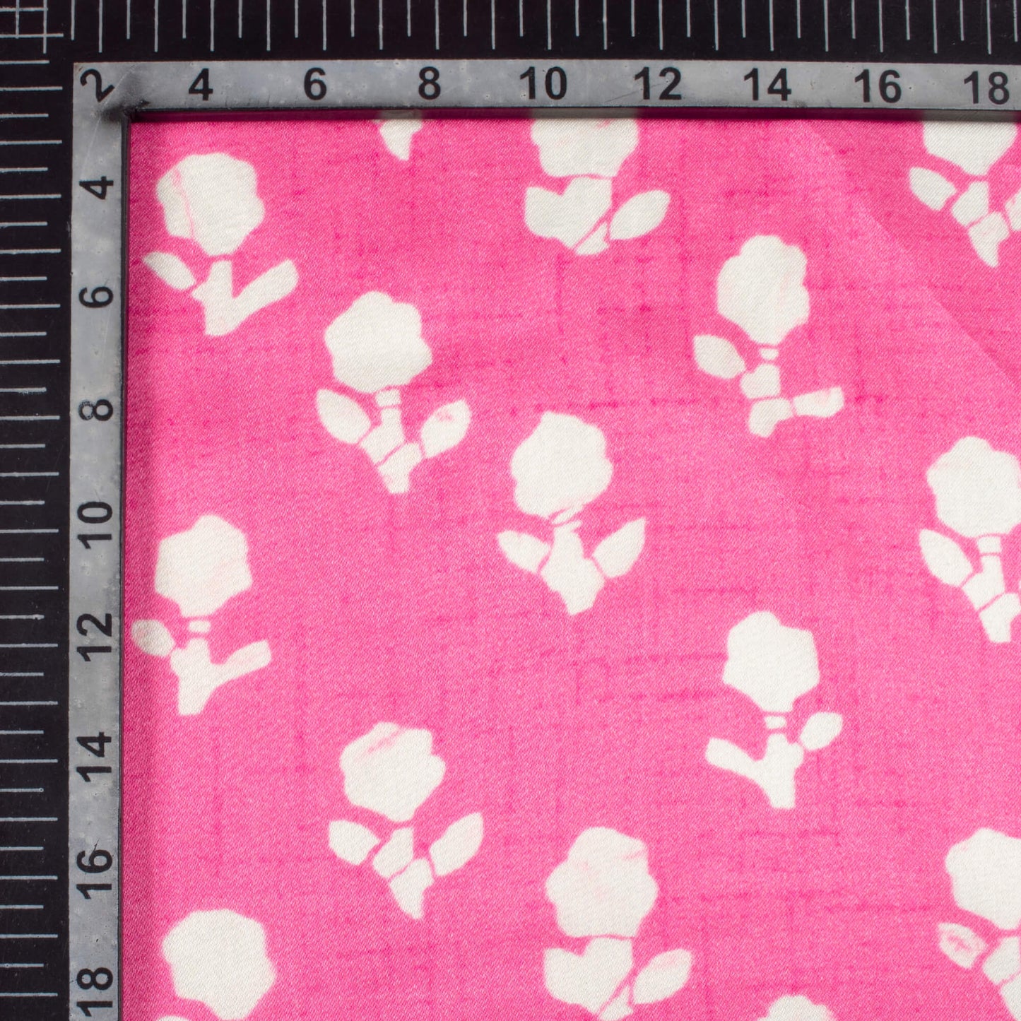 Dark Pink And White Booti Pattern Digital Print Viscose Gaji Silk Fabric