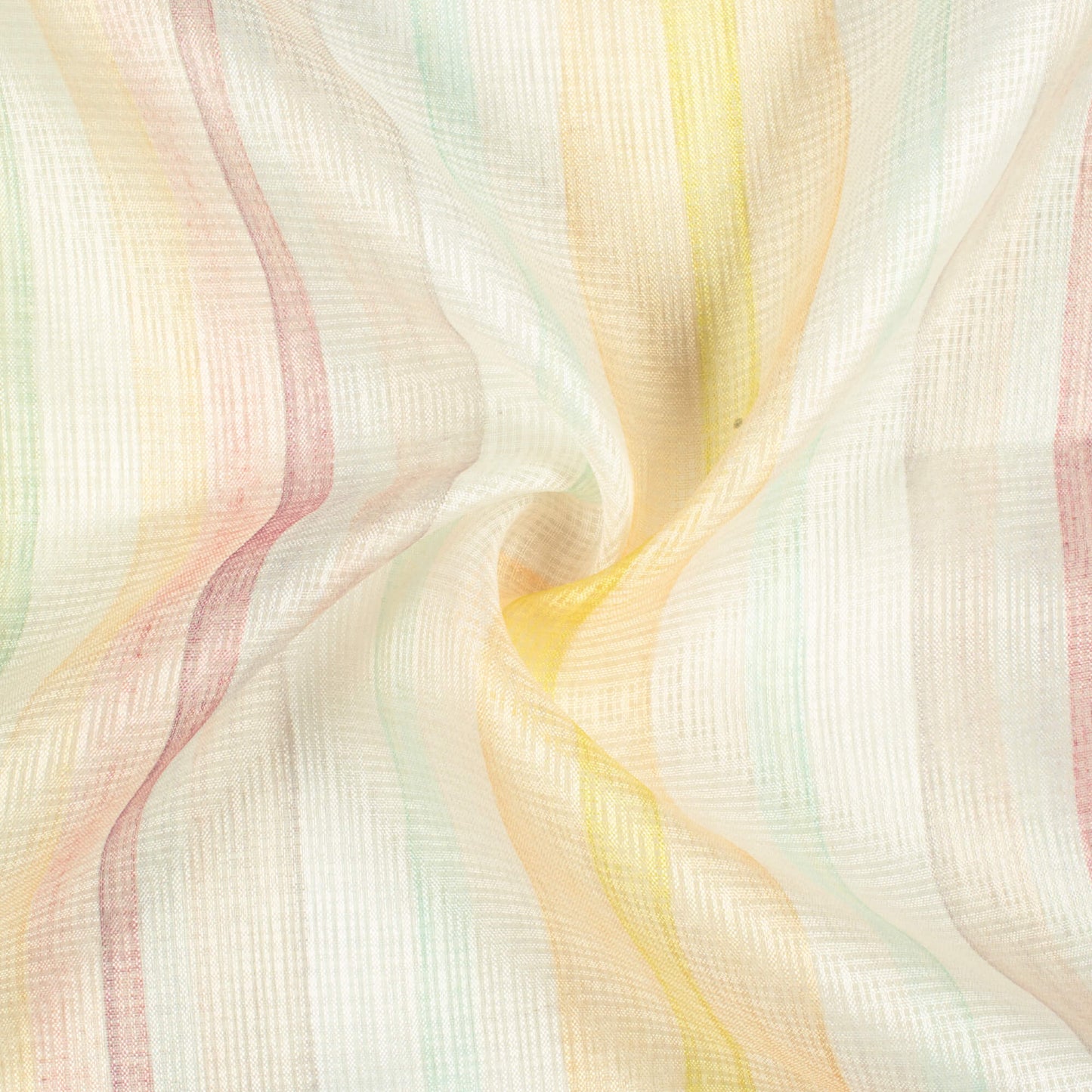 White And Smalt Blue Stripes Pattern Digital Print Kota Doria Fabric