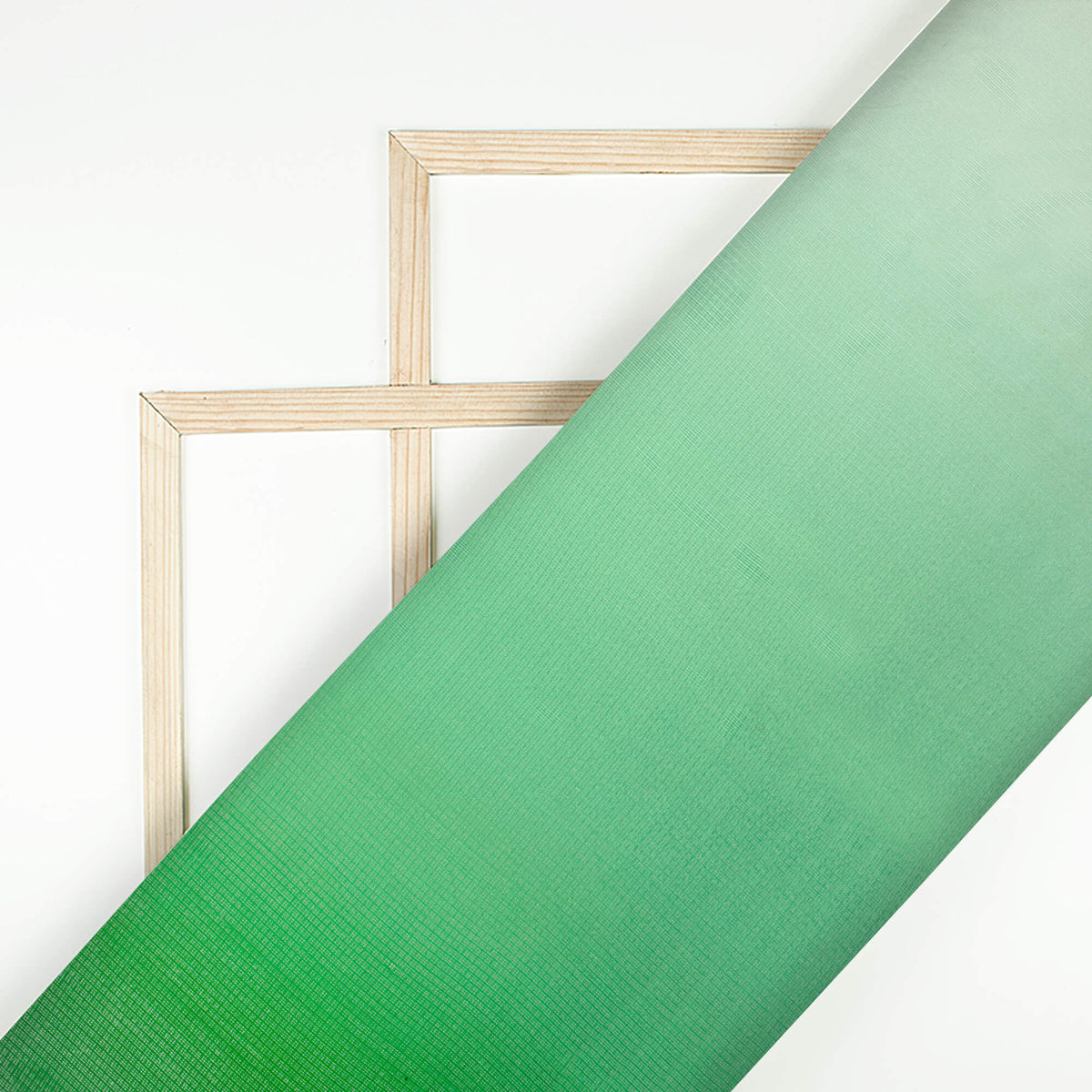 Jade Green Ombre Pattern Digital Print Kota Doria Fabric