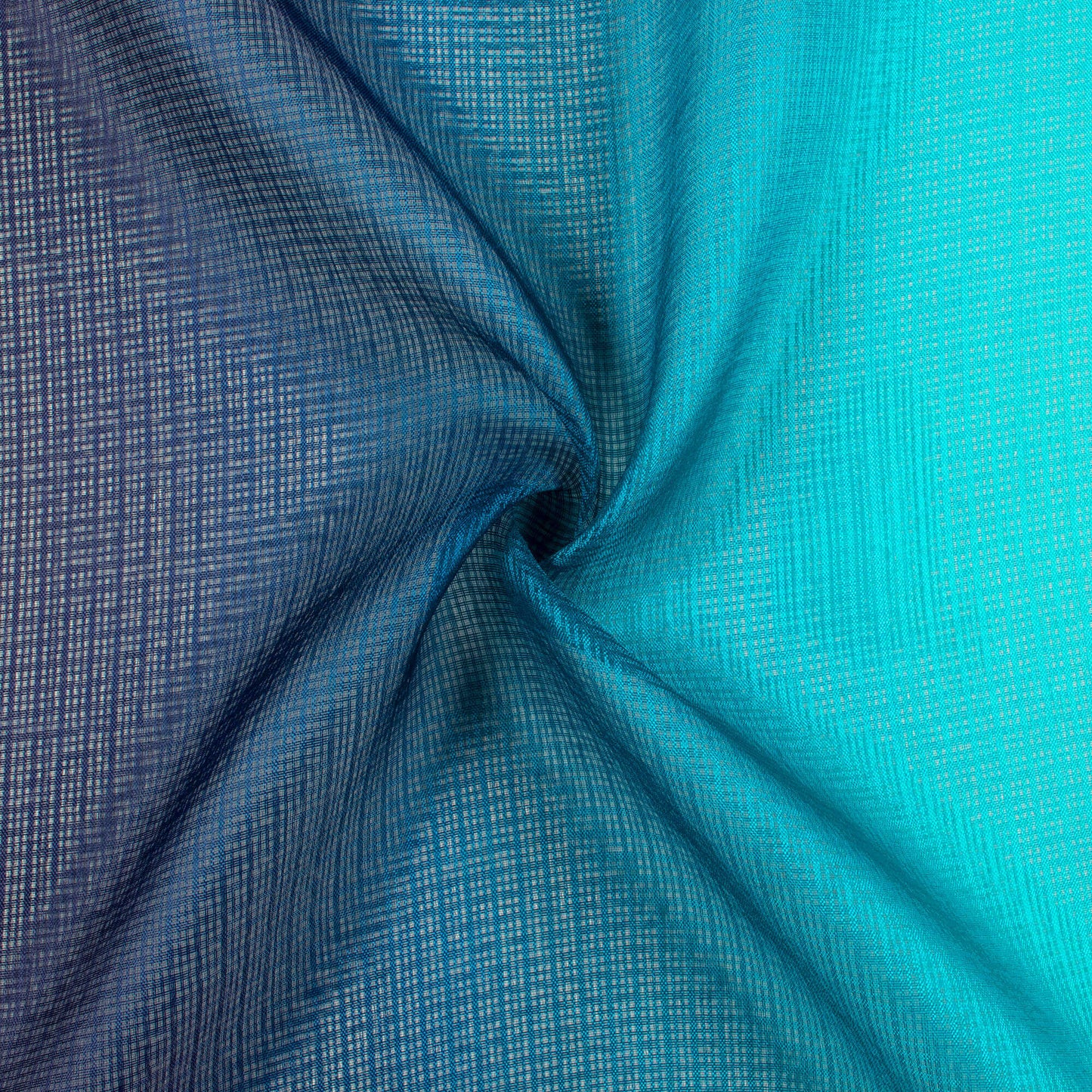 Tiffany Blue Ombre Pattern Digital Print Kota Doria Fabric