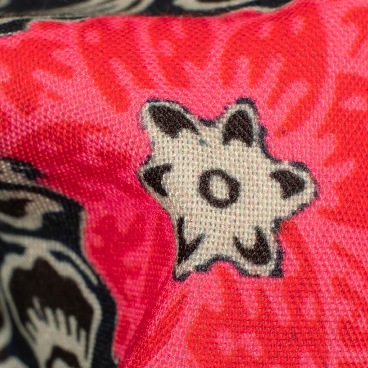 Navy Blue And Desire Red Floral Pattern Digital Print Rayon Fabric