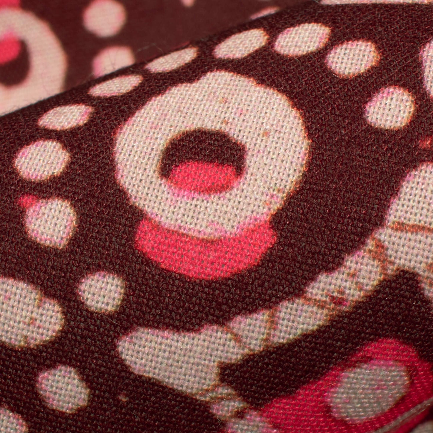 Walnut Brown And Punch Pink Geometric Pattern Digital Print Rayon Fabric