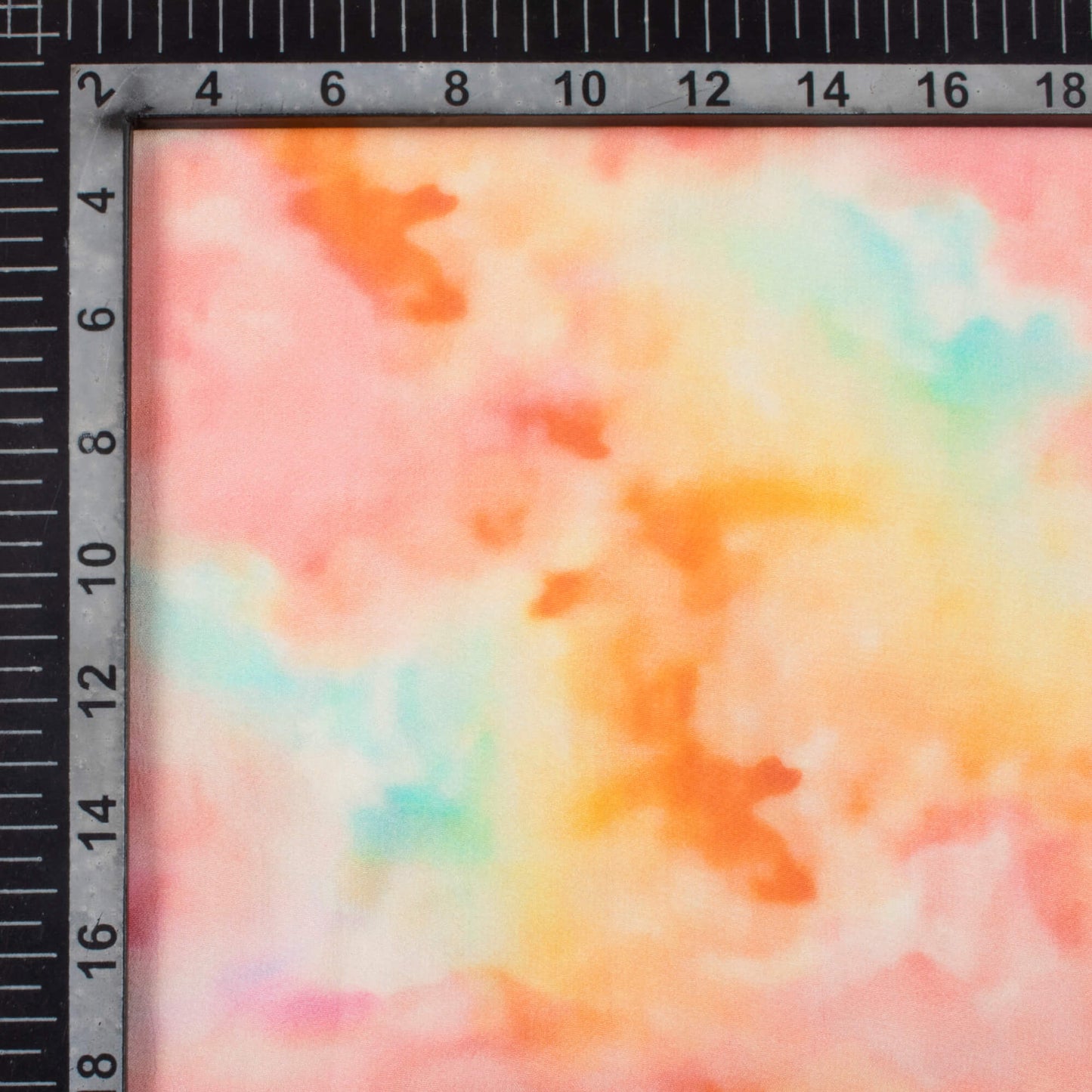 Carnation Pink And Turquoise Tye And Dye Pattern Digital Print Pure Georgette Fabric