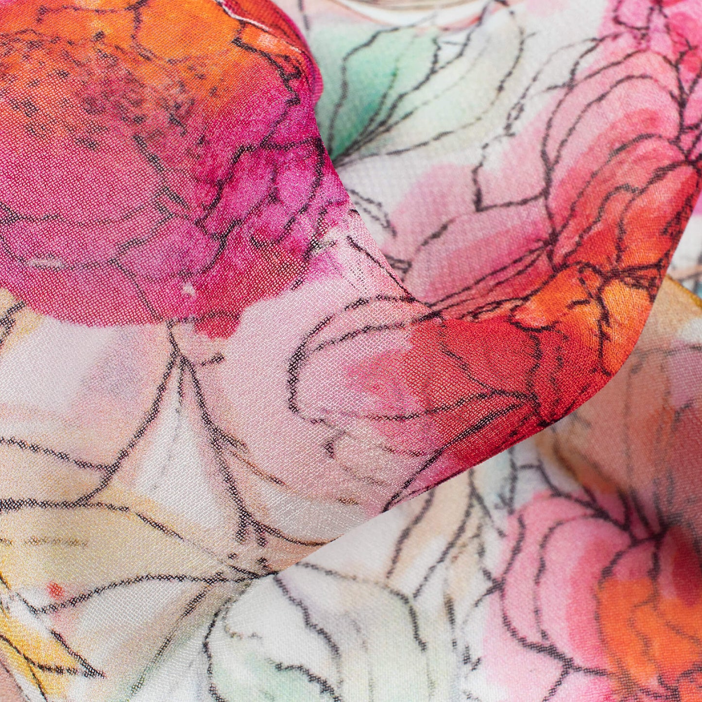 Baby Pink And Mauve Purple Floral Pattern Digital Print Pure Georgette Fabric