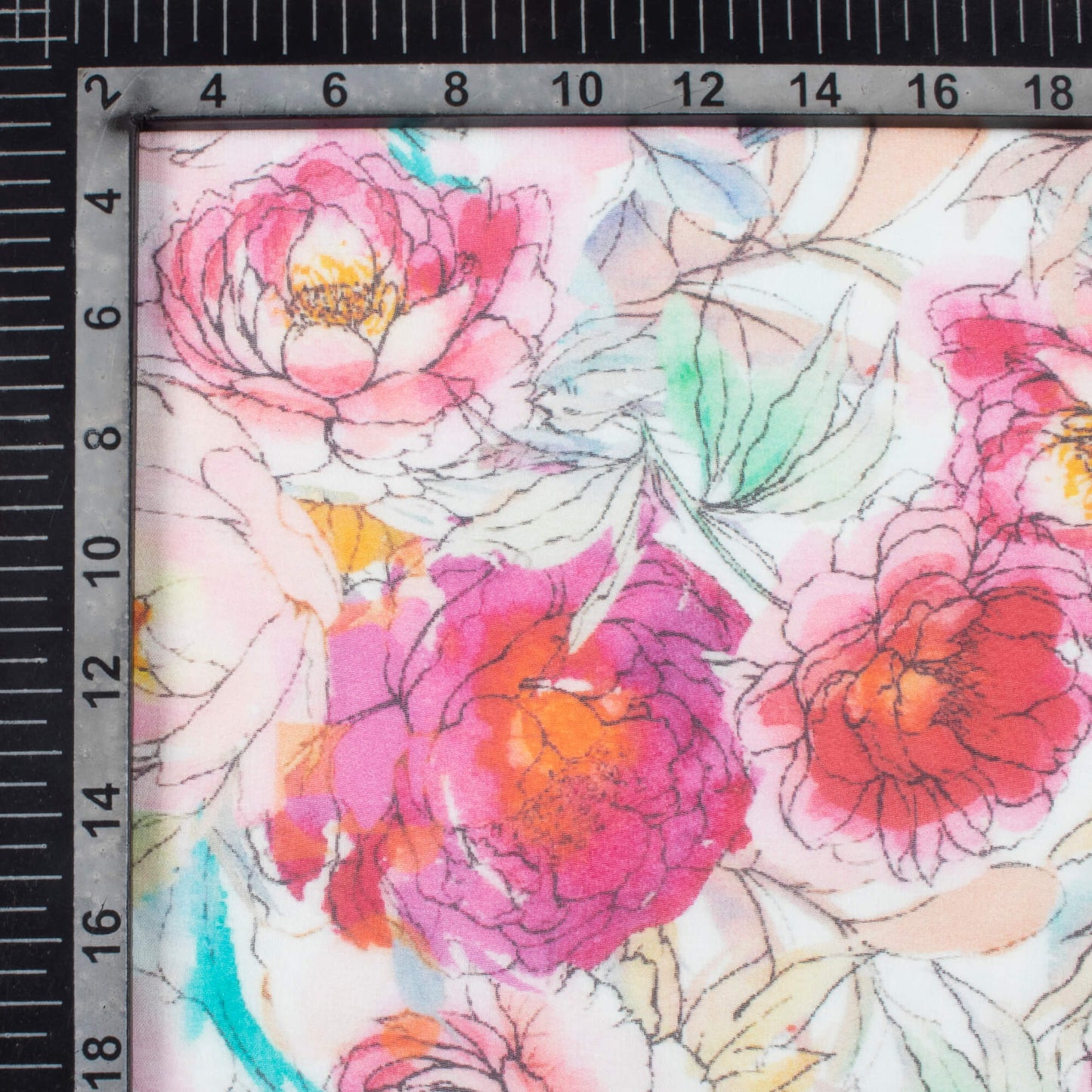 Baby Pink And Mauve Purple Floral Pattern Digital Print Pure Georgette Fabric