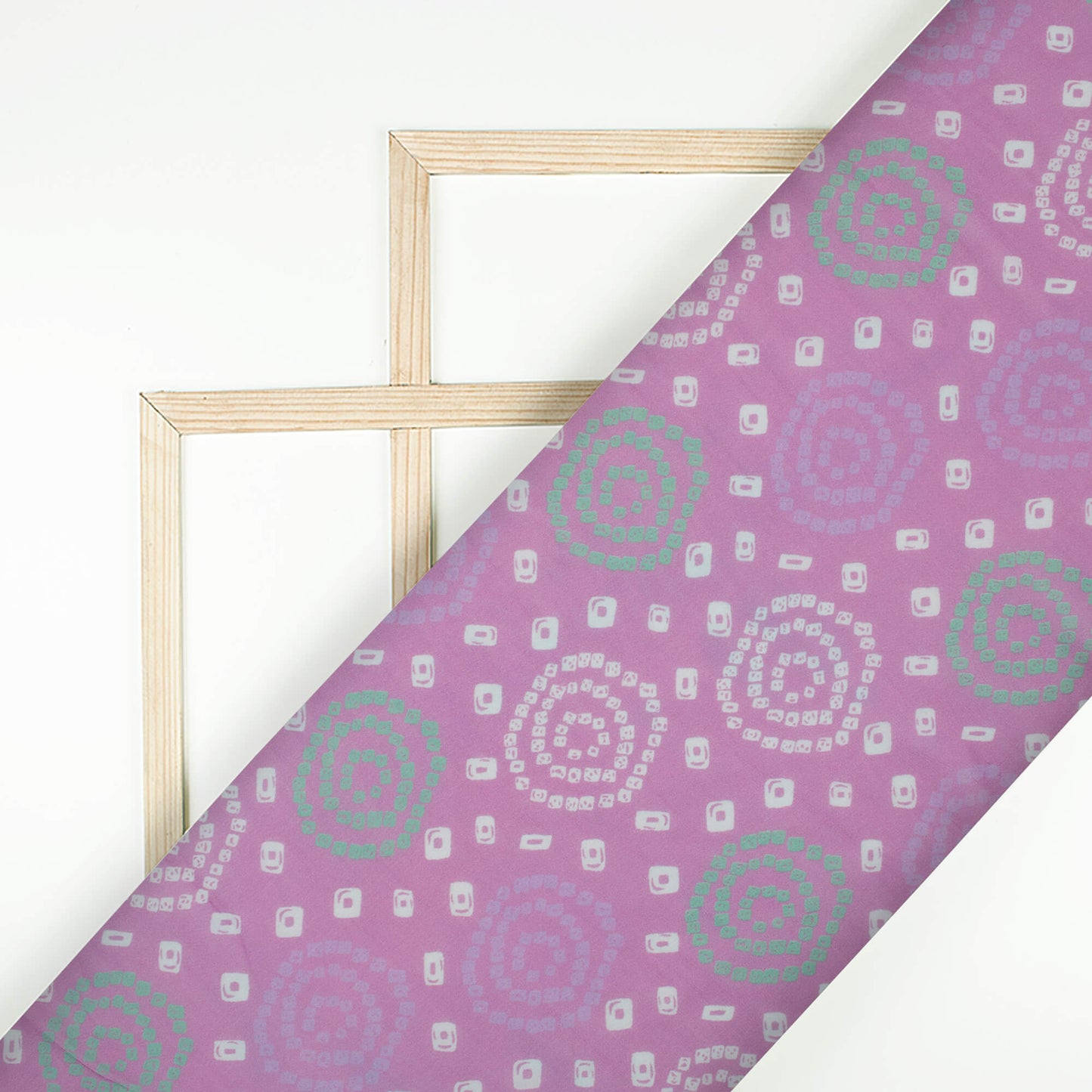 Lilac Purple And White Bandhanii Pattern Digital Print Pure Georgette Fabric