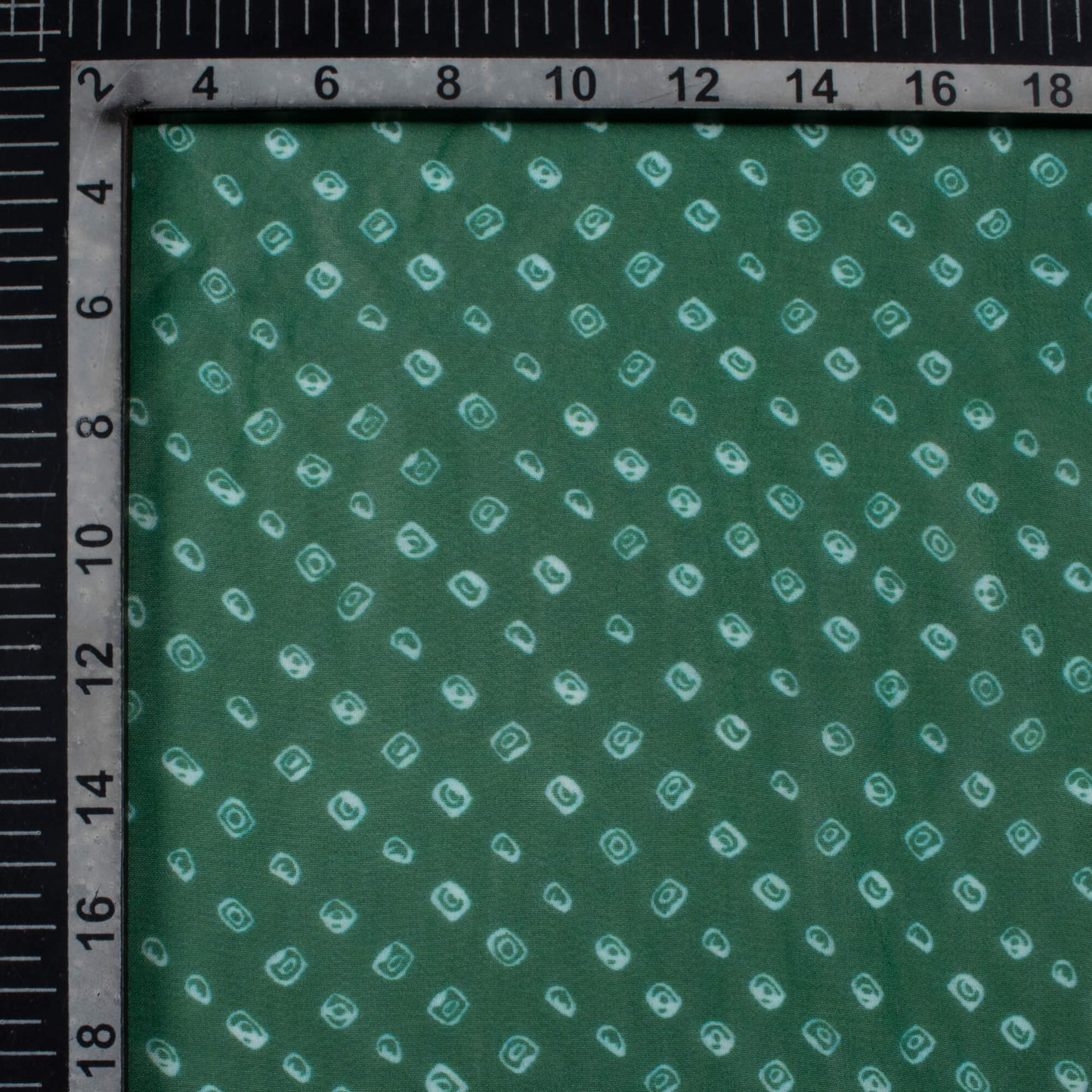 Sacramento Green And White Bandhanii Pattern Digital Print Pure Georgette Fabric